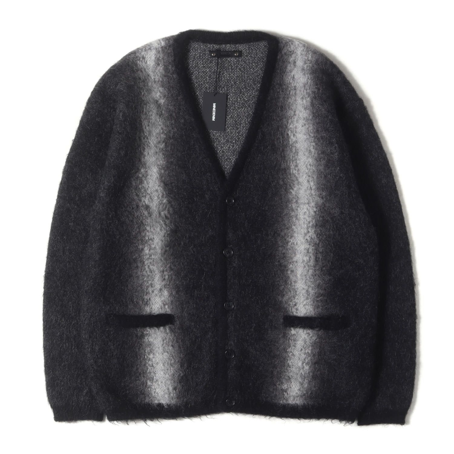 新品】MINEDENIM マインデニム カーディガン ブラック グレー ホワイト