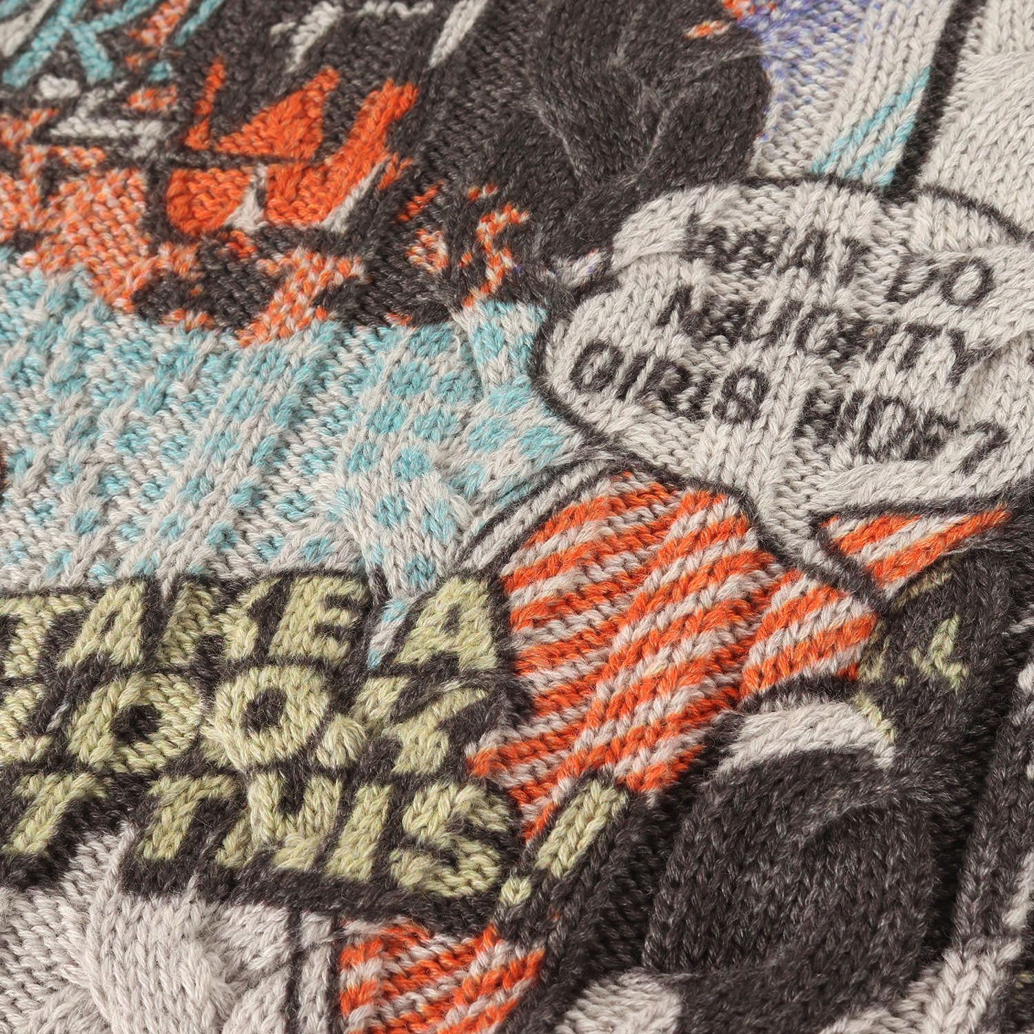 新品j】HYSTERIC GLAMOUR ヒステリックグラマー ニット グレー マルチ