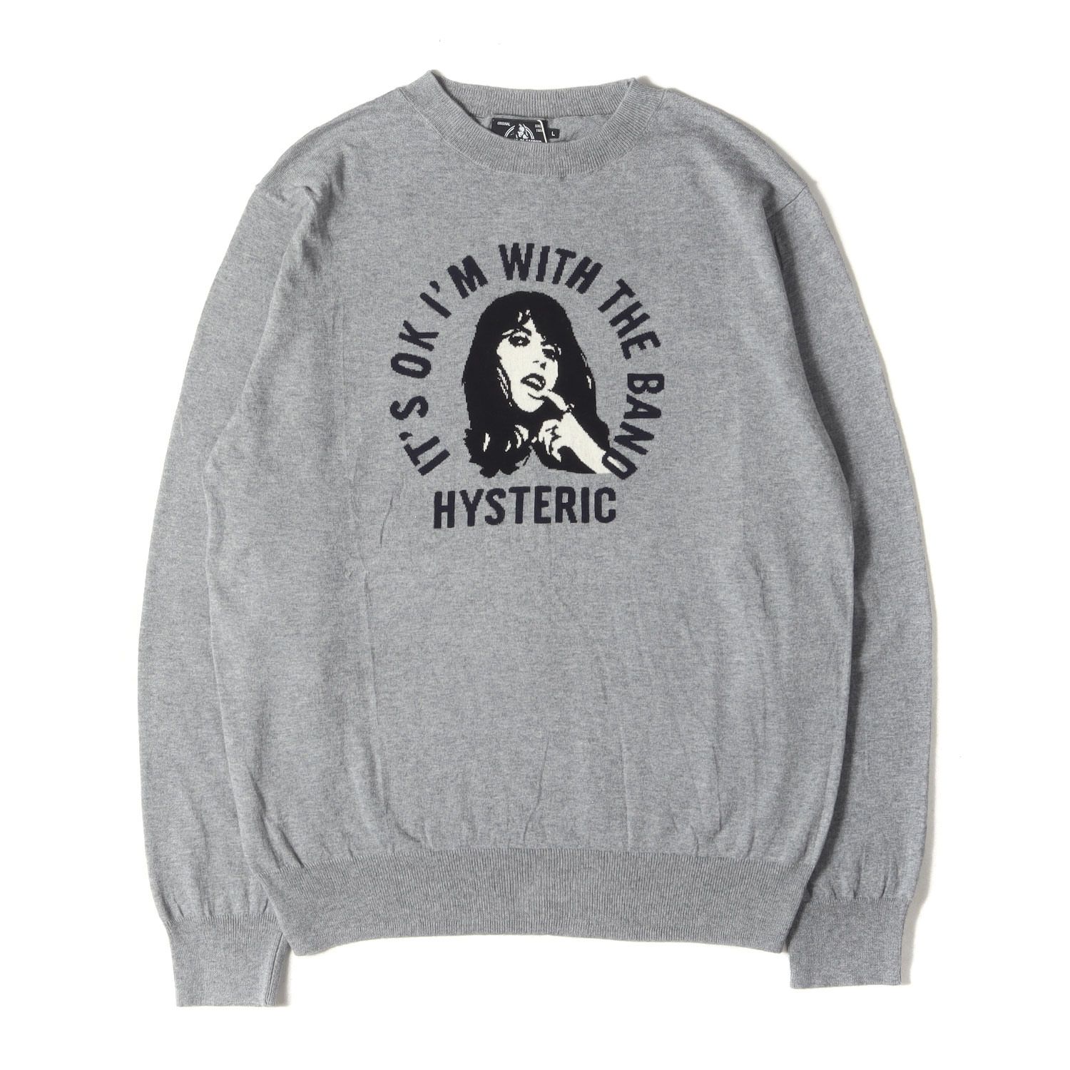 【最高デザイン】ヒステリックグラマー☆サークルガール ロゴ ニット セーター L 新品】HYSTERIC GLAMOUR ヒステリックグラマー ニット ヘザーライト
