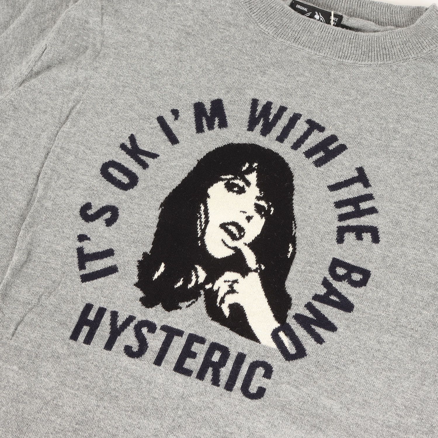 【最高デザイン】ヒステリックグラマー☆サークルガール ロゴ ニット セーター L 新品】HYSTERIC GLAMOUR ヒステリックグラマー ニット ブラック グレー