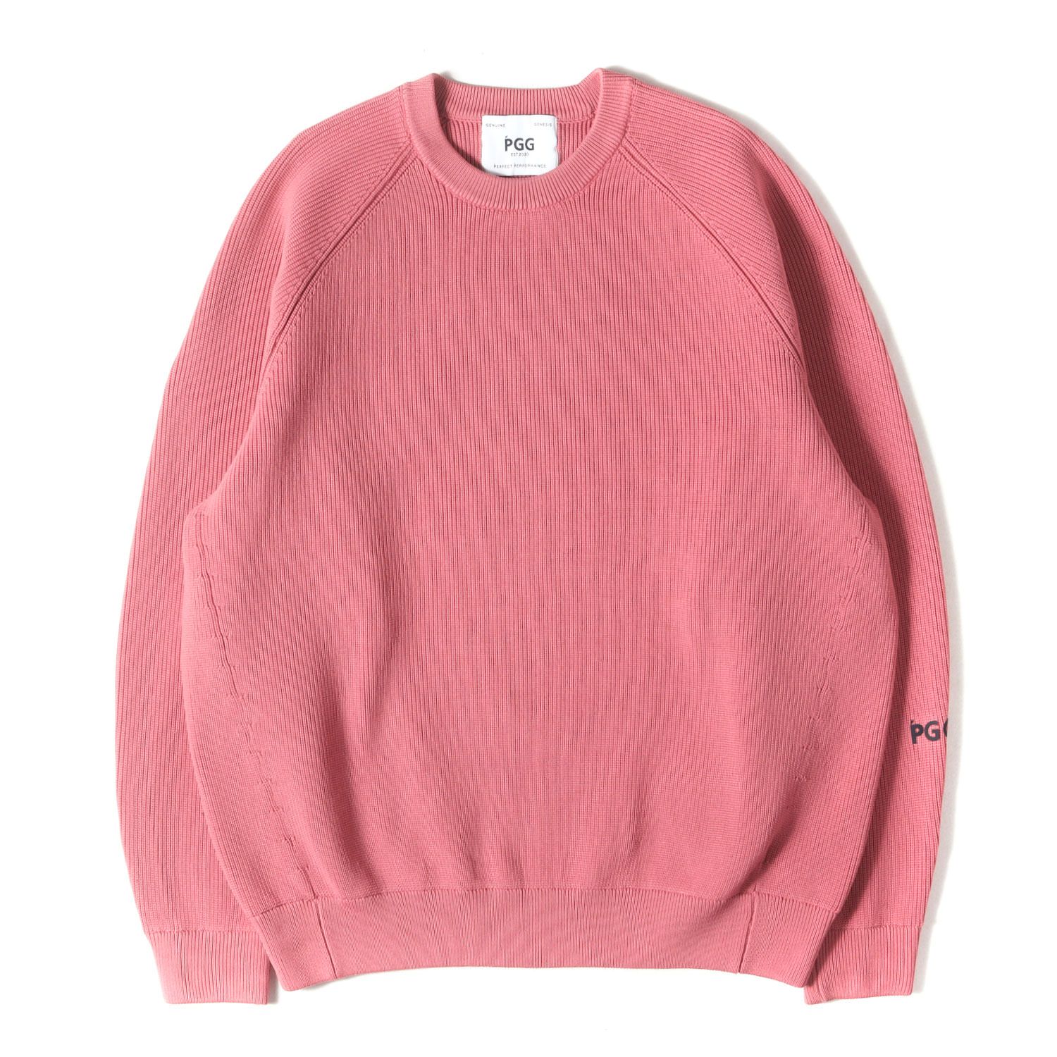 PGG ピージージー ニット ピンク サイズ:5 | 24SS ラグラン 畔編み ポリニット セーター (268-4170101) | トップス プルオーバー ゴルフ ウエア【メンズ】【中古】【K4640】 PGG ピージージー ニット ピンク サイズ:5 | 24SS ラグラン 畔編み