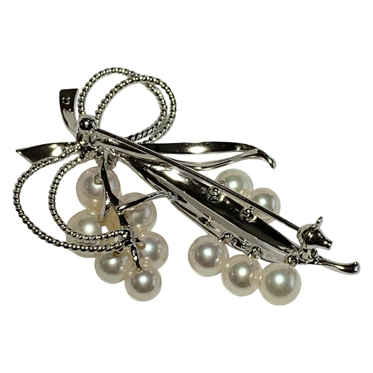 mikimoto(ミキモト) ブローチ - シルバー×白 - メルカリ