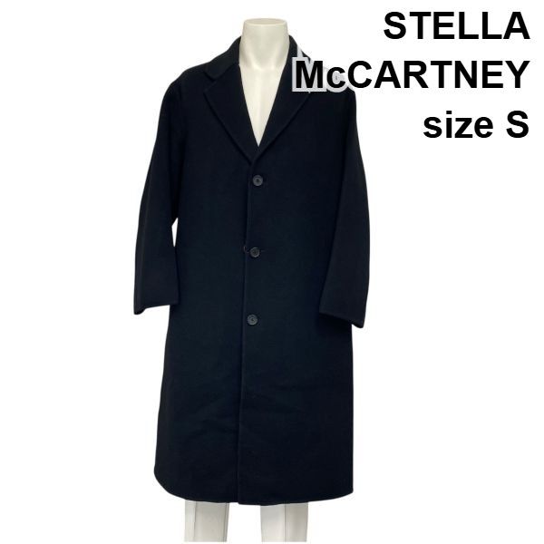 STELLA McCARTNEY ステラマッカートニー コート ブラック ◇ ステラマッカートニー STELLA McCARTNEY チェスターコート ロング丈