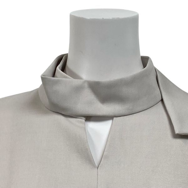 ◇ レキップ LEQUIPE ロングワンピース 長袖 スタンドカラー Iライン