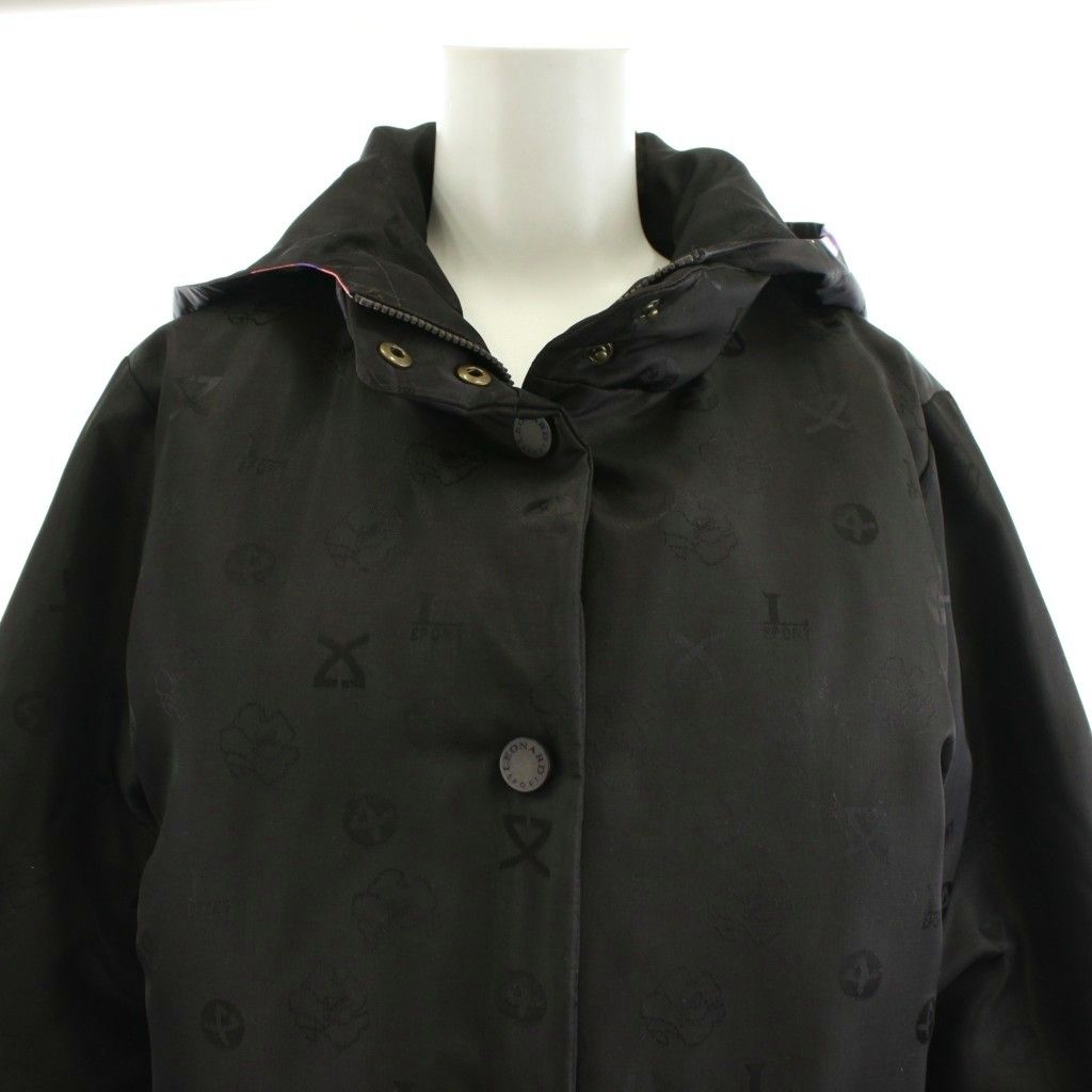 レオナールスポーツ LEONARD SPORT ダウンジャケット 総柄 フード 花柄