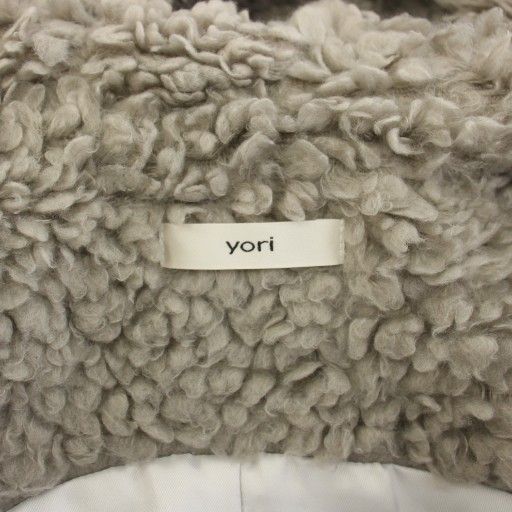 ヨリ yori 22AW プードルフードベスト ジレ 前開き アウター F グレー