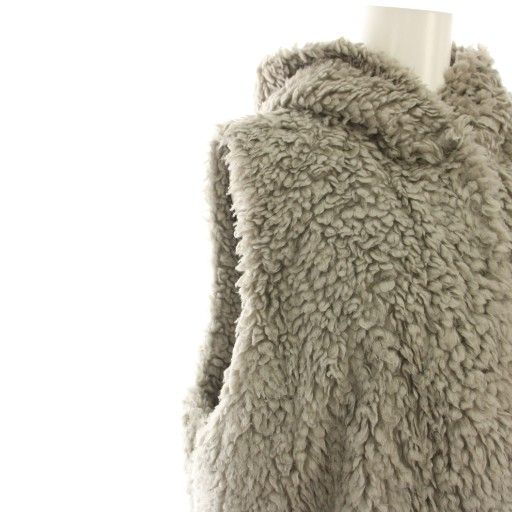 ヨリ yori 22AW プードルフードベスト ジレ 前開き アウター F グレー