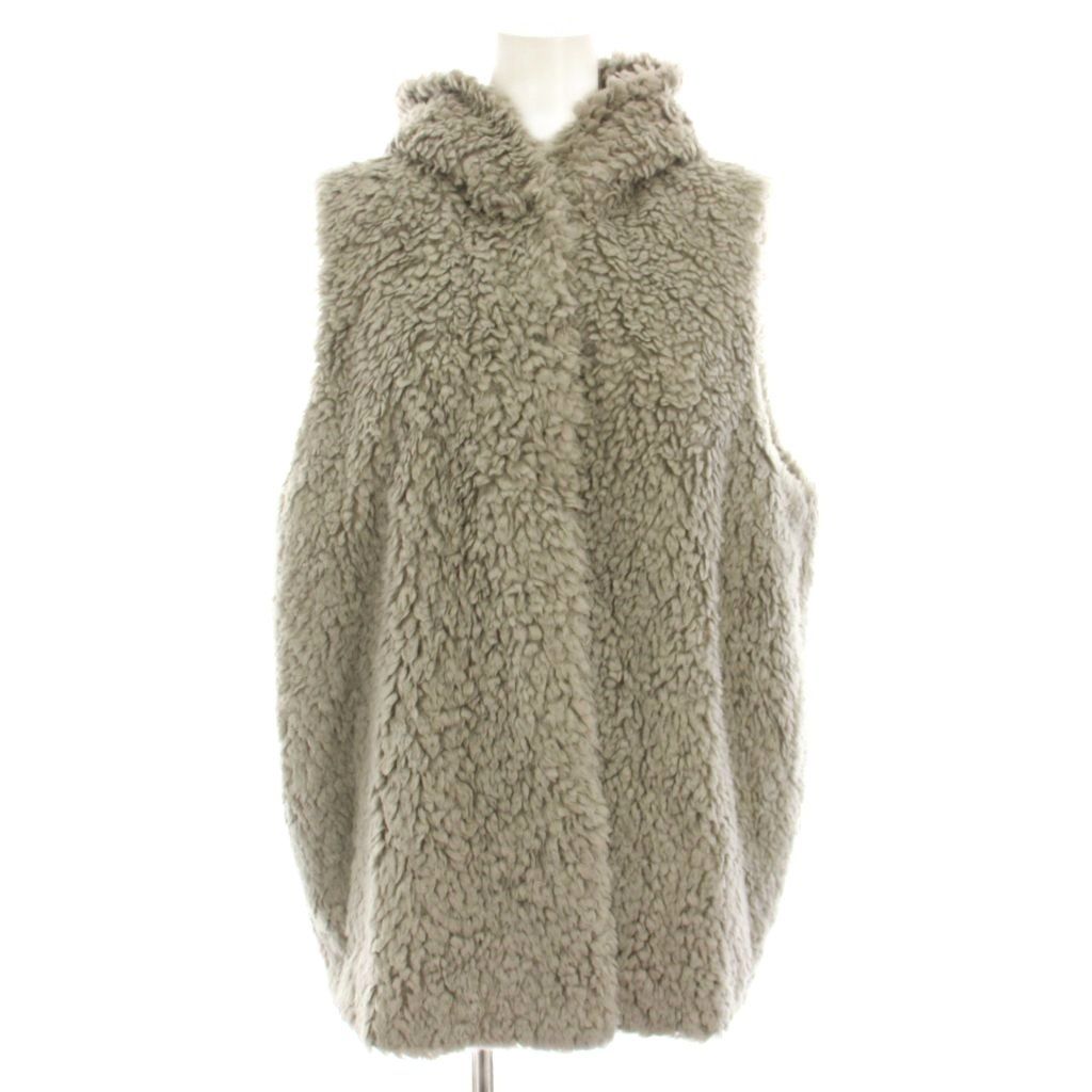 ヨリ yori 22AW プードルフードベスト ジレ 前開き アウター F グレー