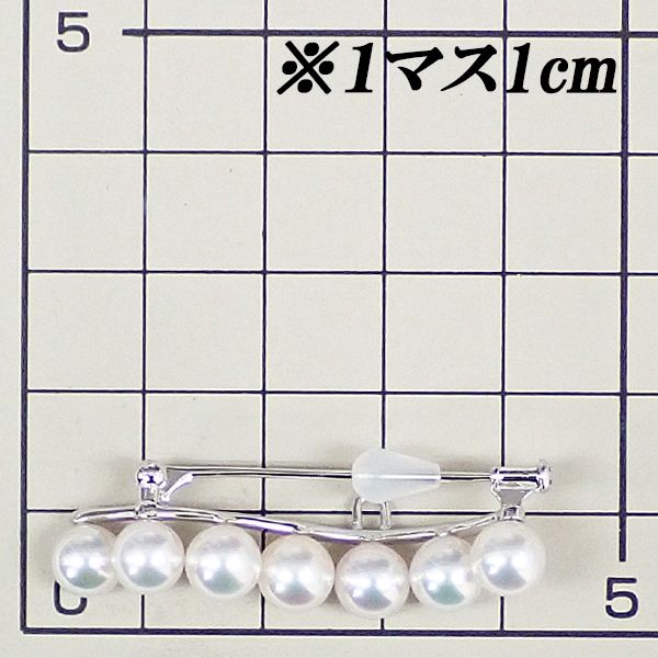 アコヤ真珠 ブローチ K18ホワイトゴールド ウェーブ 天女 中古 宝正