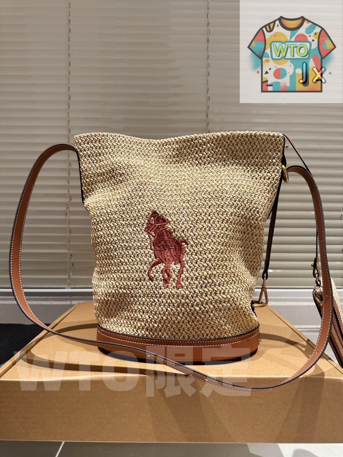 今日特価】Ralph Lauren ラルフローレン 新作 ラフィアバッグ 大容量で