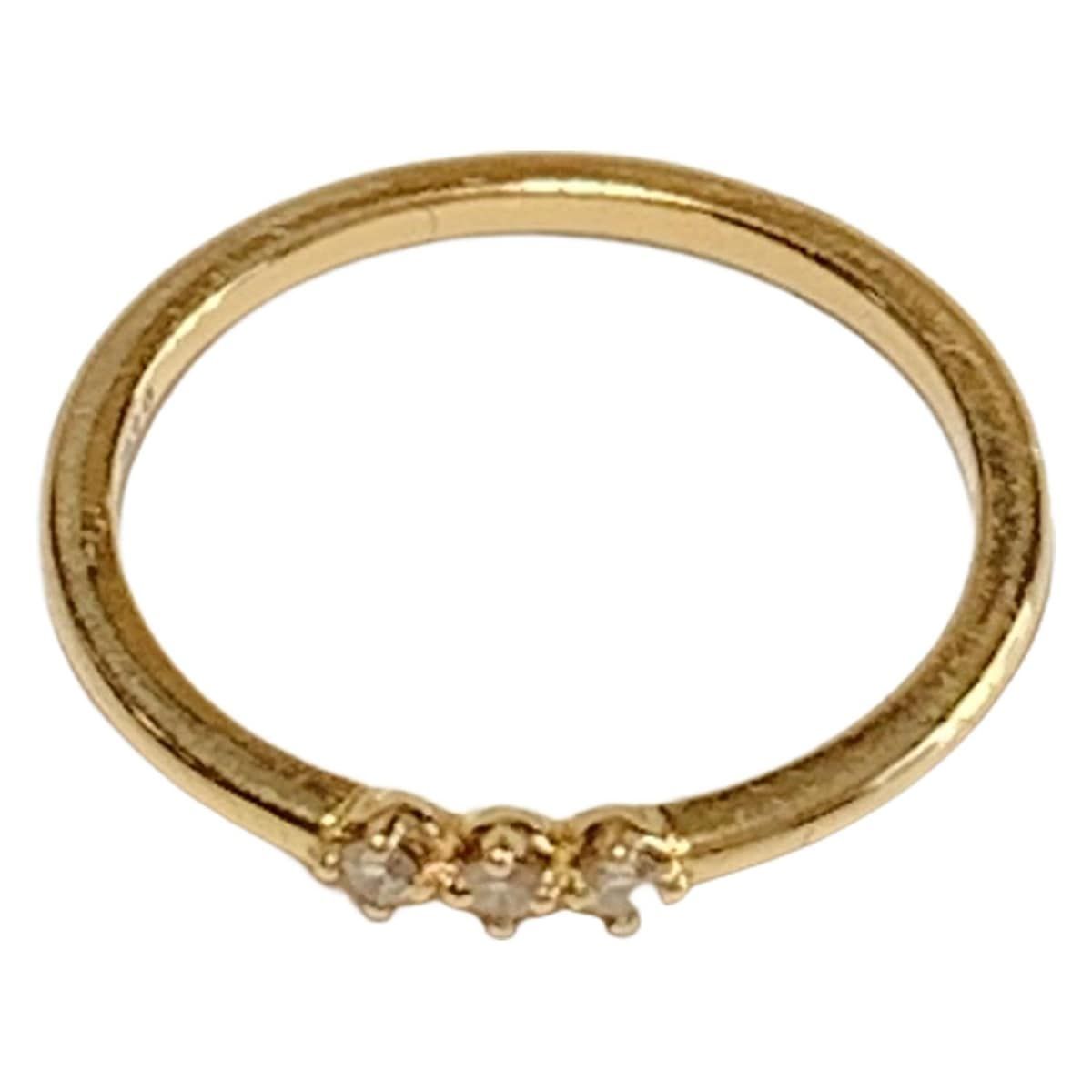 AHKAH(アーカー) リング K18PG×ダイヤモンド ピンキーリング/3Pダイヤ