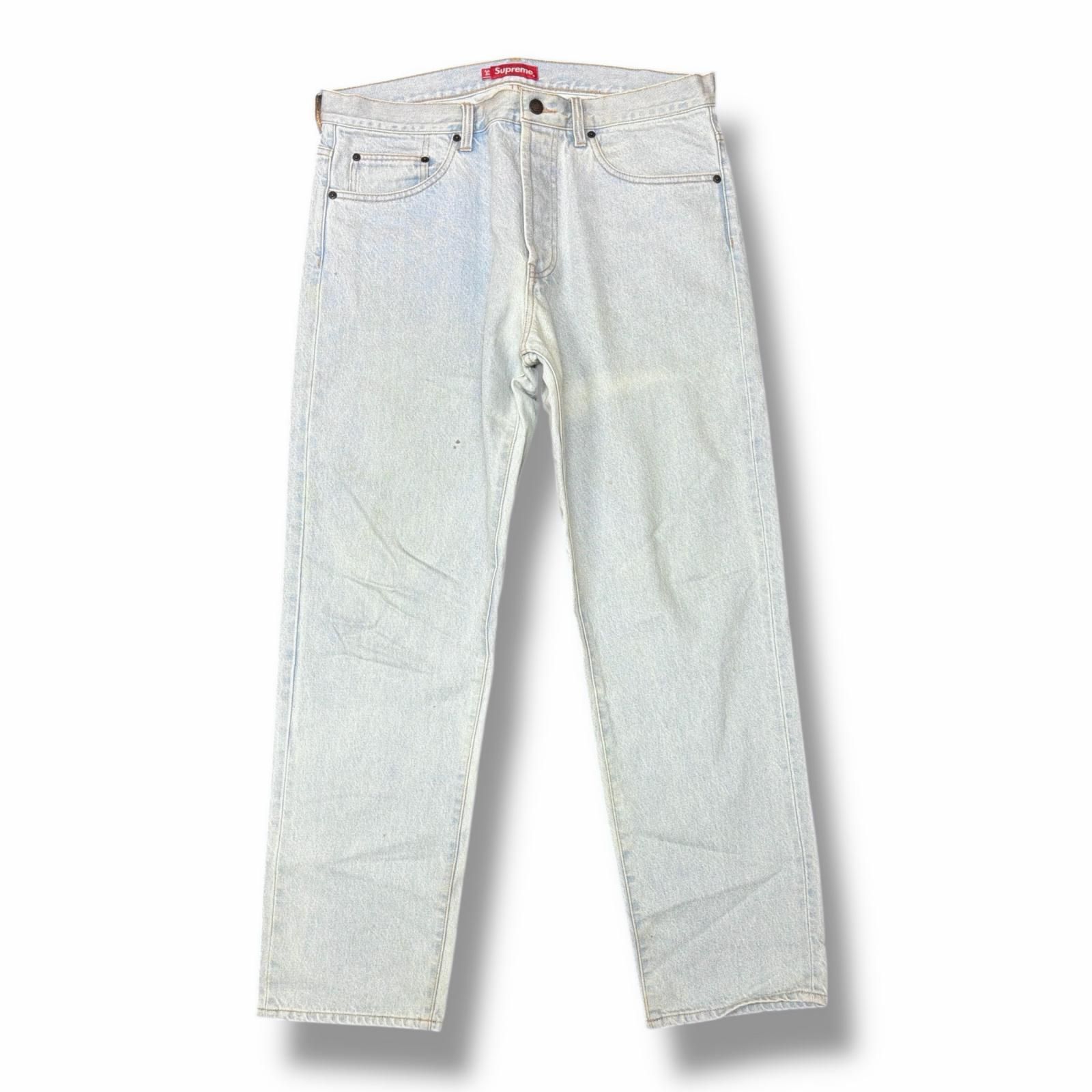 国内正規 Supreme regular jean light blue レギュラーストレート 