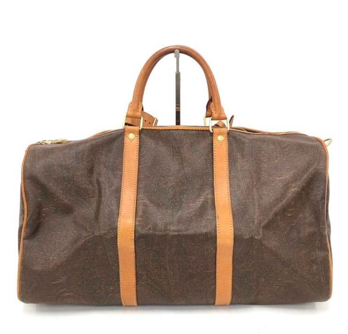 【極美品】ETRO エトロ ボストンバッグ ペイズリー柄 pvc ヌメ革 大容量 極美品】ETRO エトロ ボストンバッグ ペイズリー柄 pvc ヌメ革 大容量