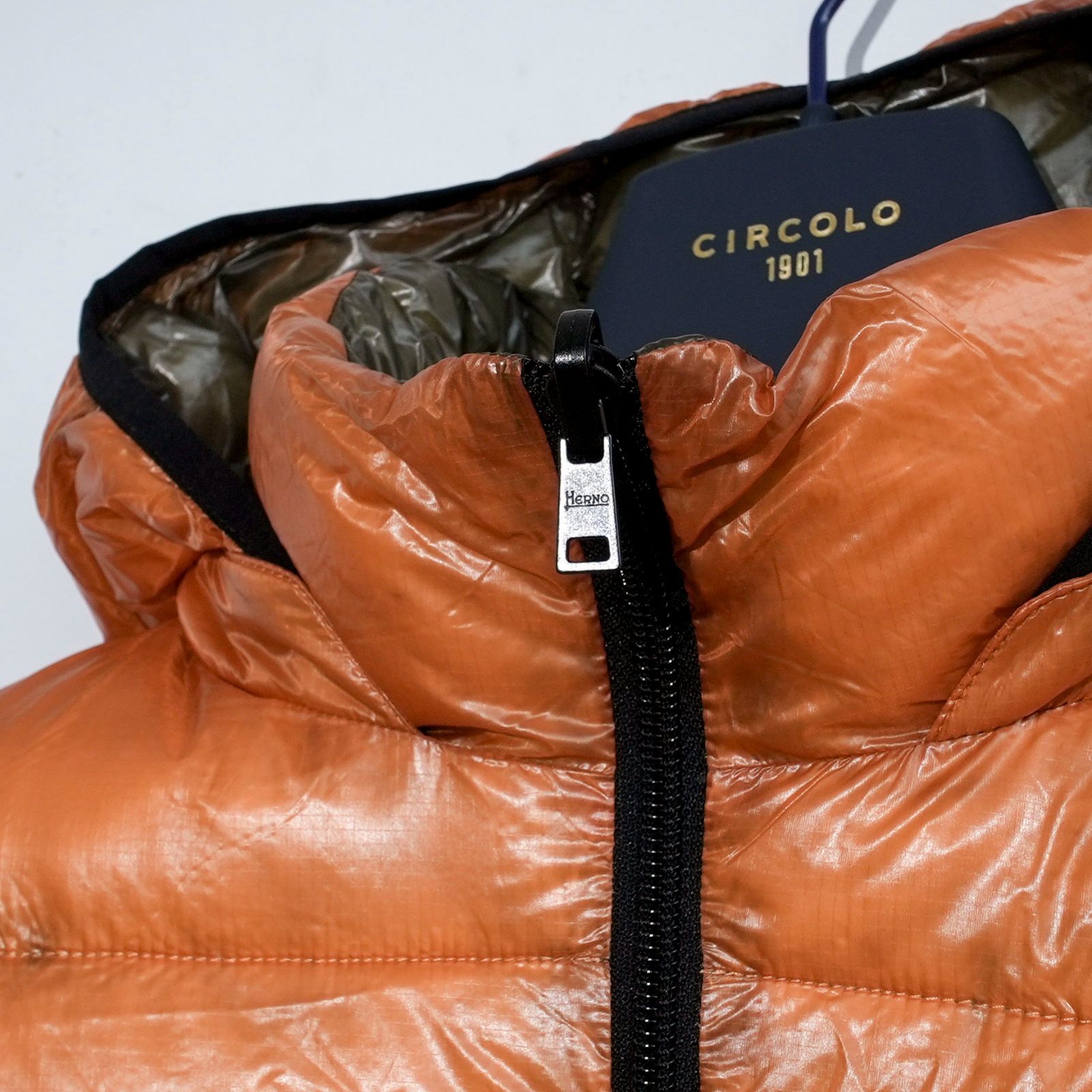 HERNO ヘルノ 新品 HERNO ヘルノ ダウンジャケット オレンジ/グレー