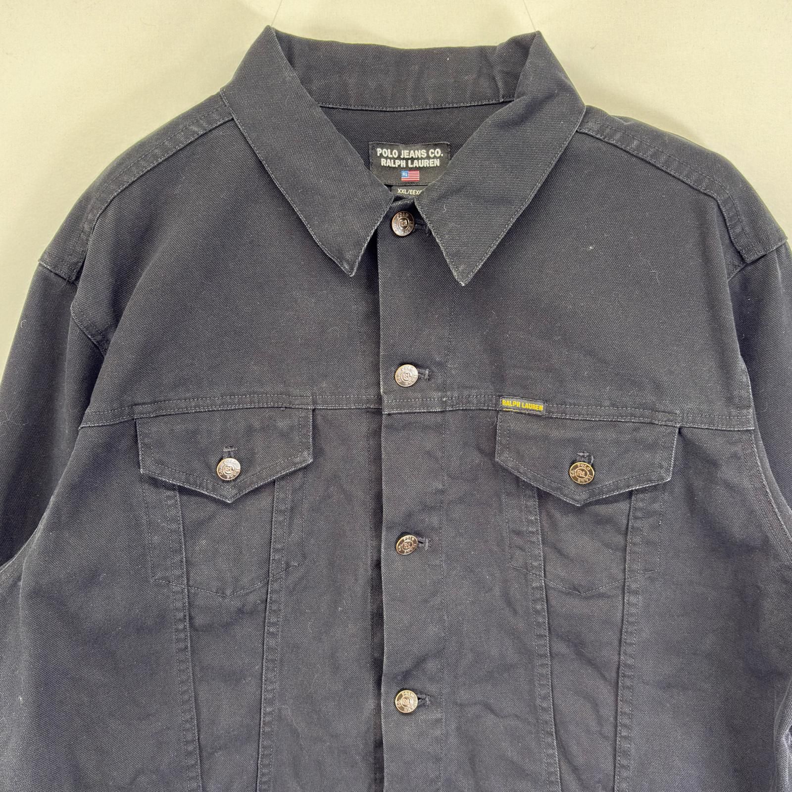 古着 ポロジーンズ POLO JEANS デニムジャケット 大きいサイズ ワン