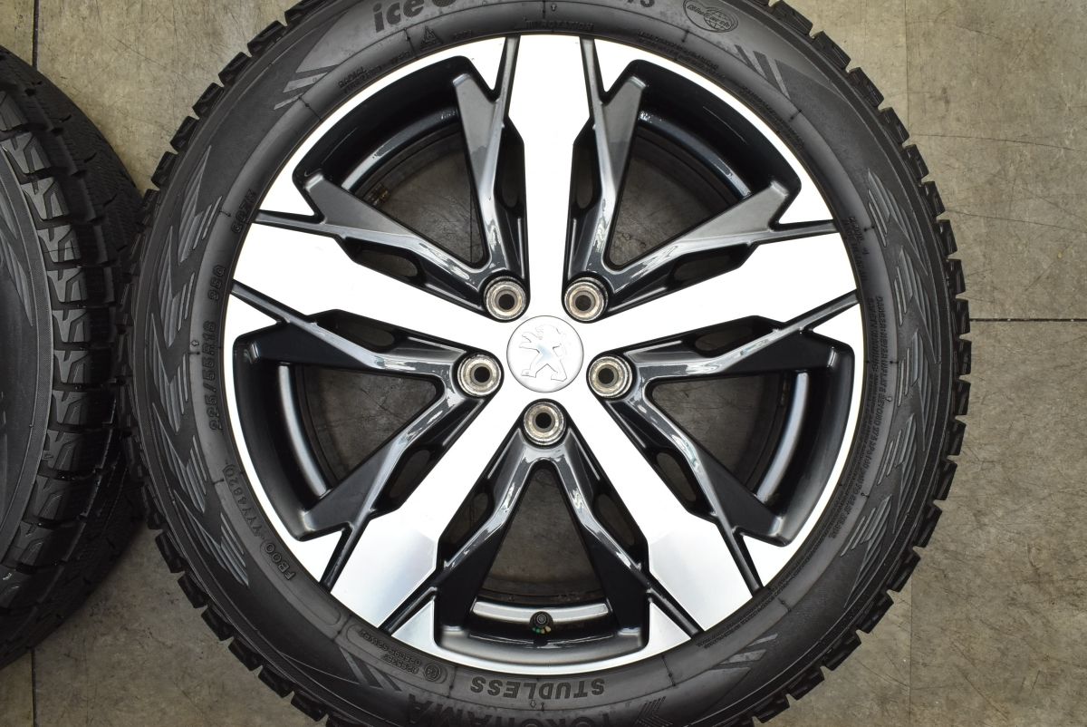 バリ溝】プジョー 3008 純正 18in 7.5J +49 PCD108 ヨコハマ アイス