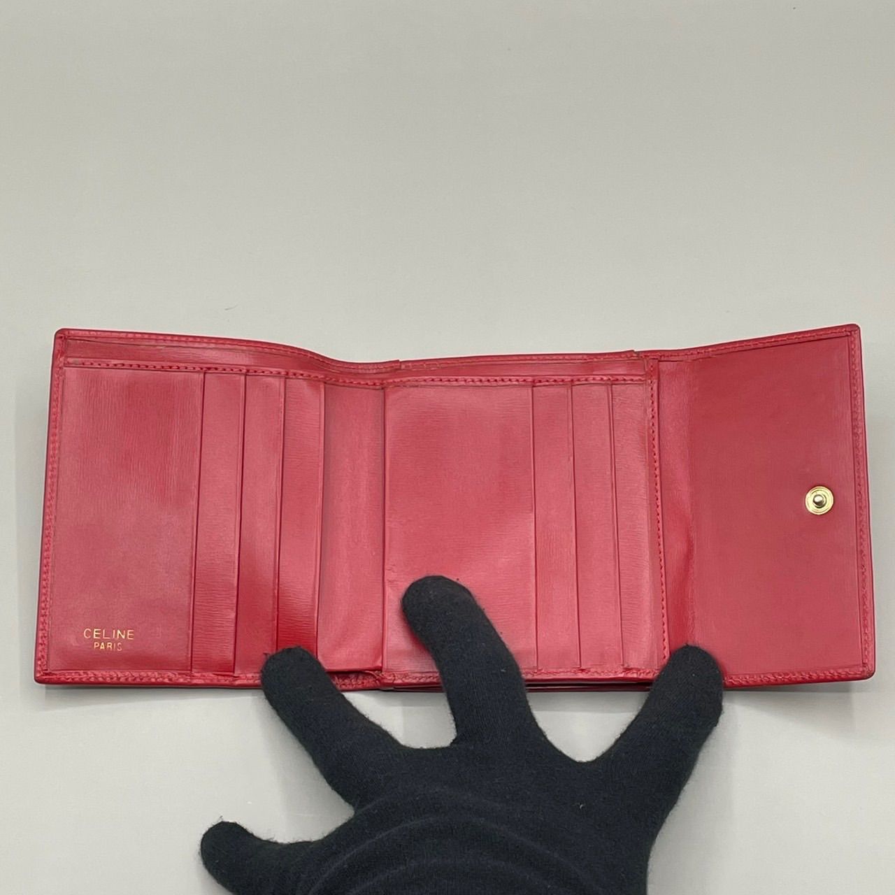 美品 希少 CELINE セリーヌ 二つ折り財布 コンパクトウォレット