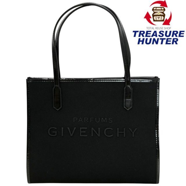 GIVENCHY トートバッグ エンボスロゴ エナメル ブラック ジバンシィ