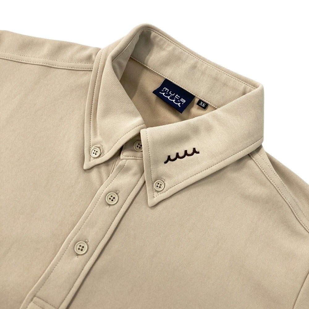 サイズ：XS MUTA MARINE ムータマリン 襟ロゴ 半袖ポロシャツ ボタン