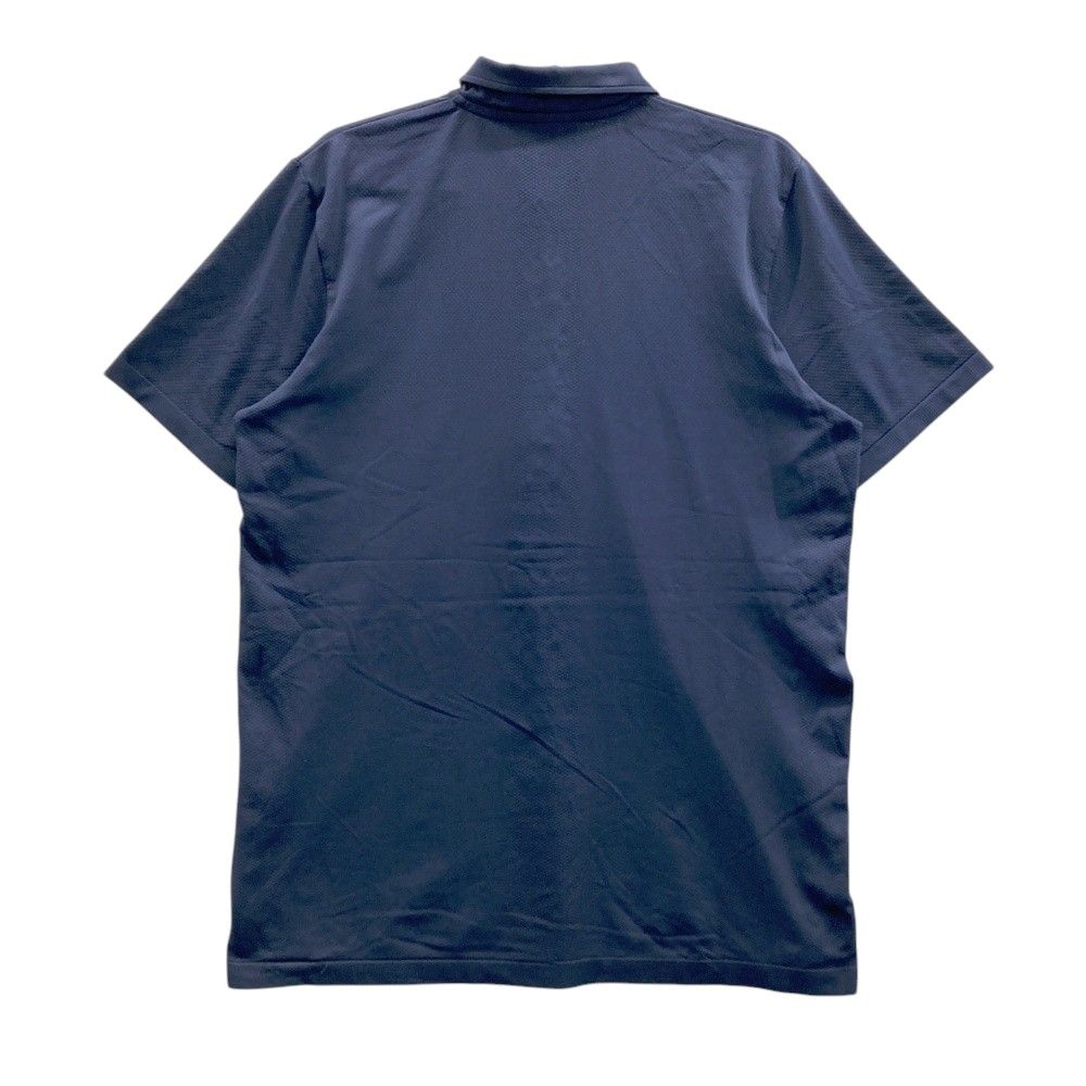 サイズ：L CLUNK クランク ハーフジップ 半袖ポロシャツ ネイビー系