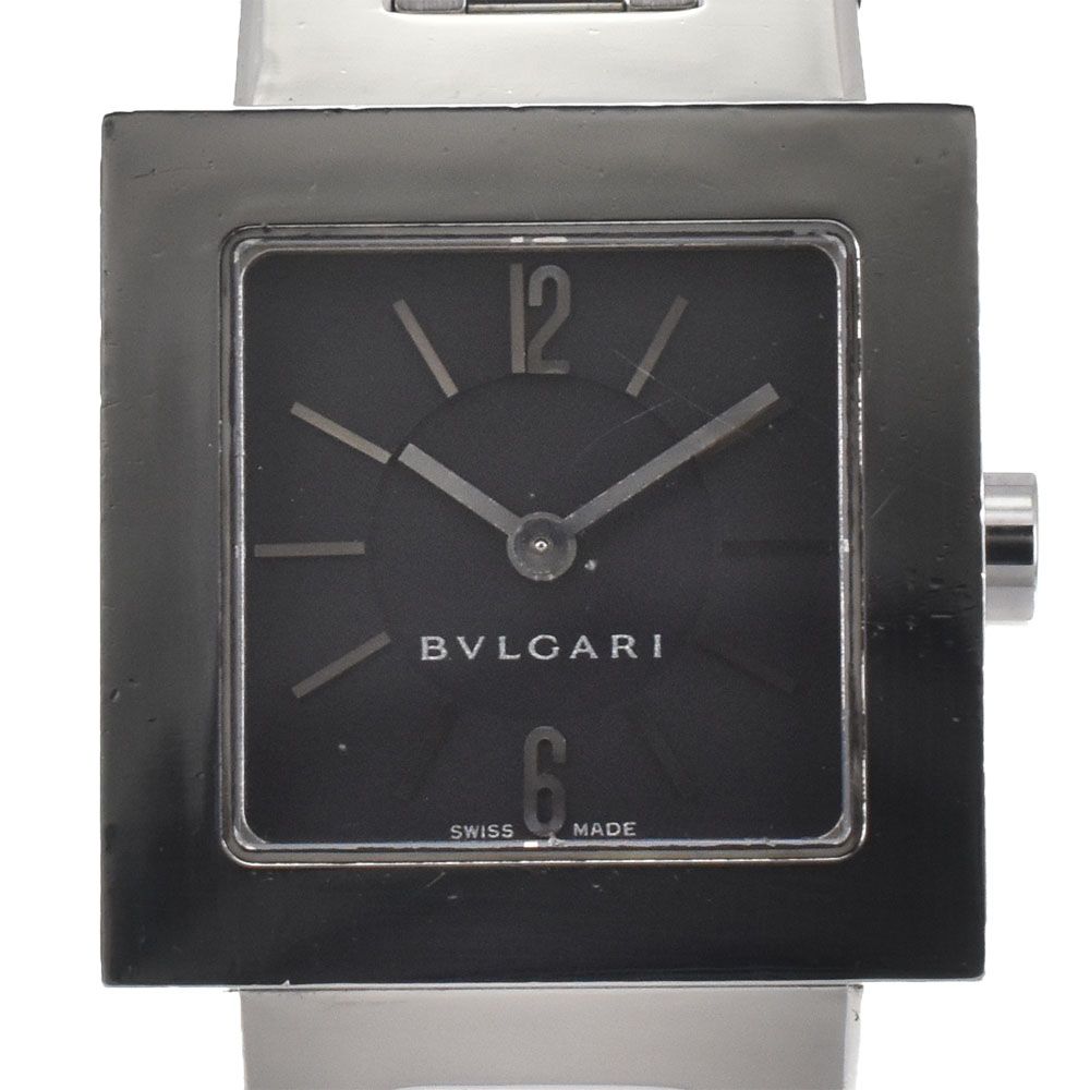 ✨BVLGARI✨ブルガリ✨クアドラード✨SQ22SS✨ブラック文字盤✨腕時計✨ ブルガリ クアドラード SQ22SS 黒文字盤 スクエア ブレスレット