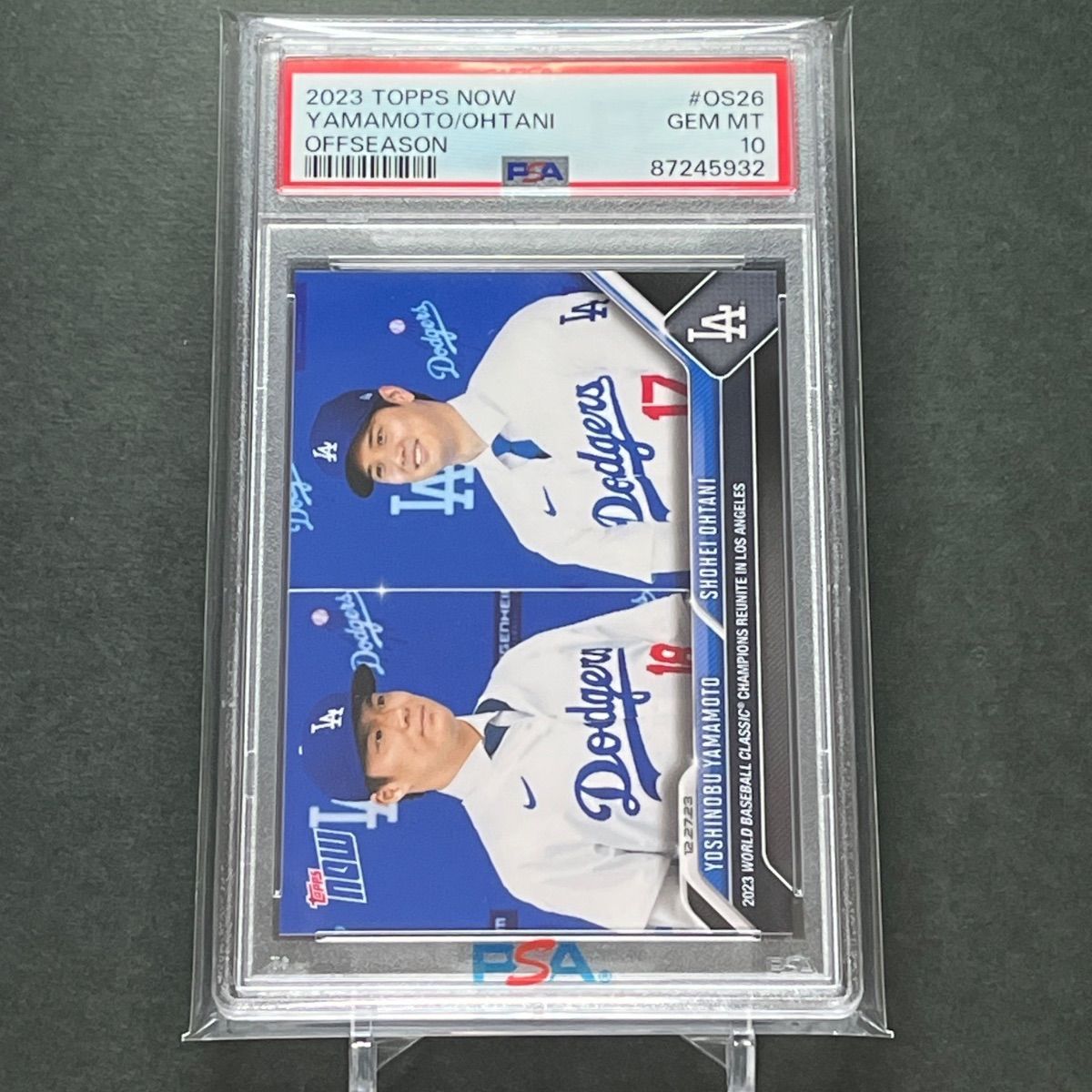 OS26【PSA10】入団会見コラボ 大谷翔平&山本由伸 2023 Topps now