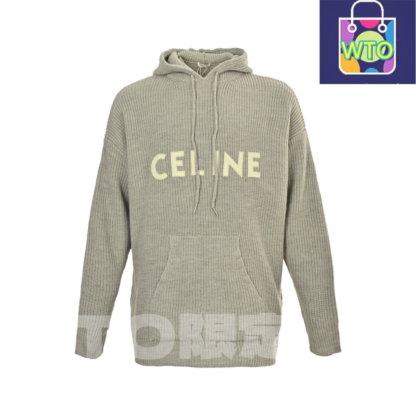 今日特価】Celine セリーヌ レタープリントニットパーカー ボリューム