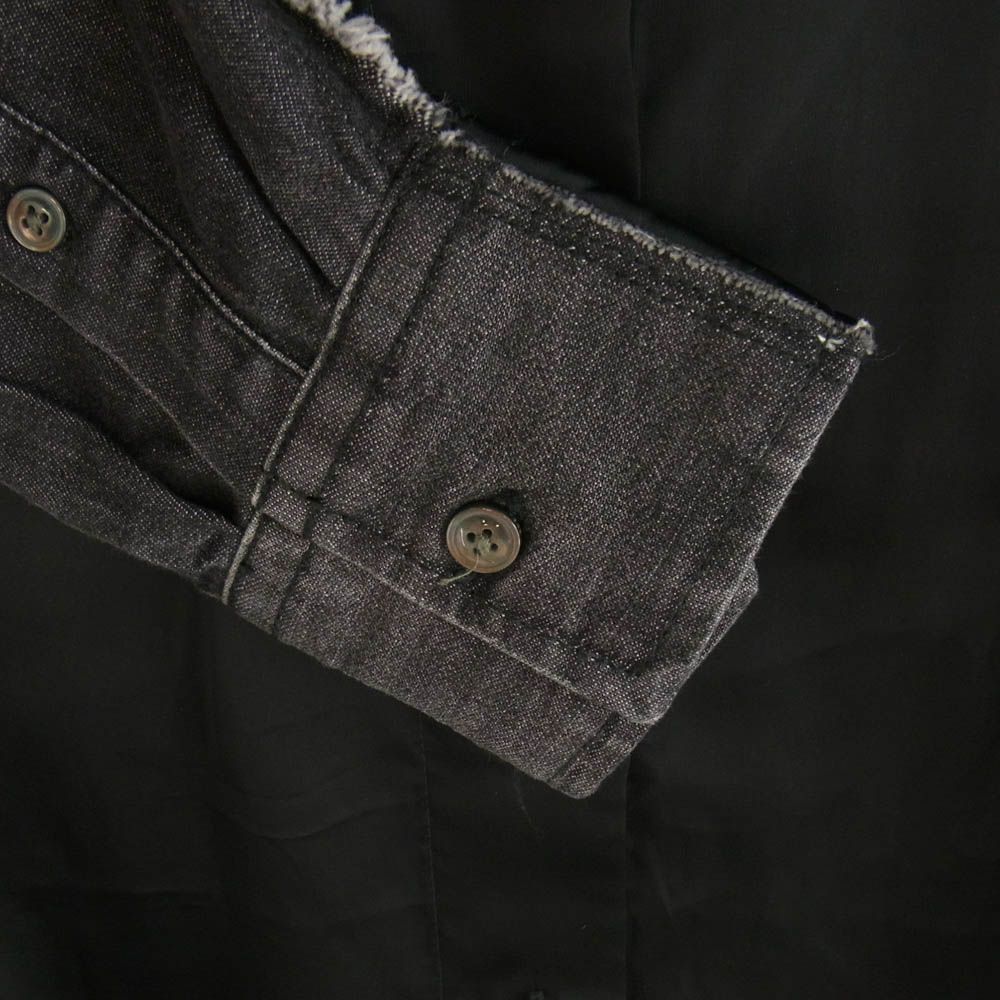 DIESEL ディーゼル S-DOU-DNM-FL S-DOU-DNM-FL デニム 切替 レーヨン 長袖 シャツ ブラック系 グレー系 38【美品】【中古】 DIESEL ディーゼル S-DOU-DNM-FL S-DOU-DNM-FL デニム 切替 レーヨン
