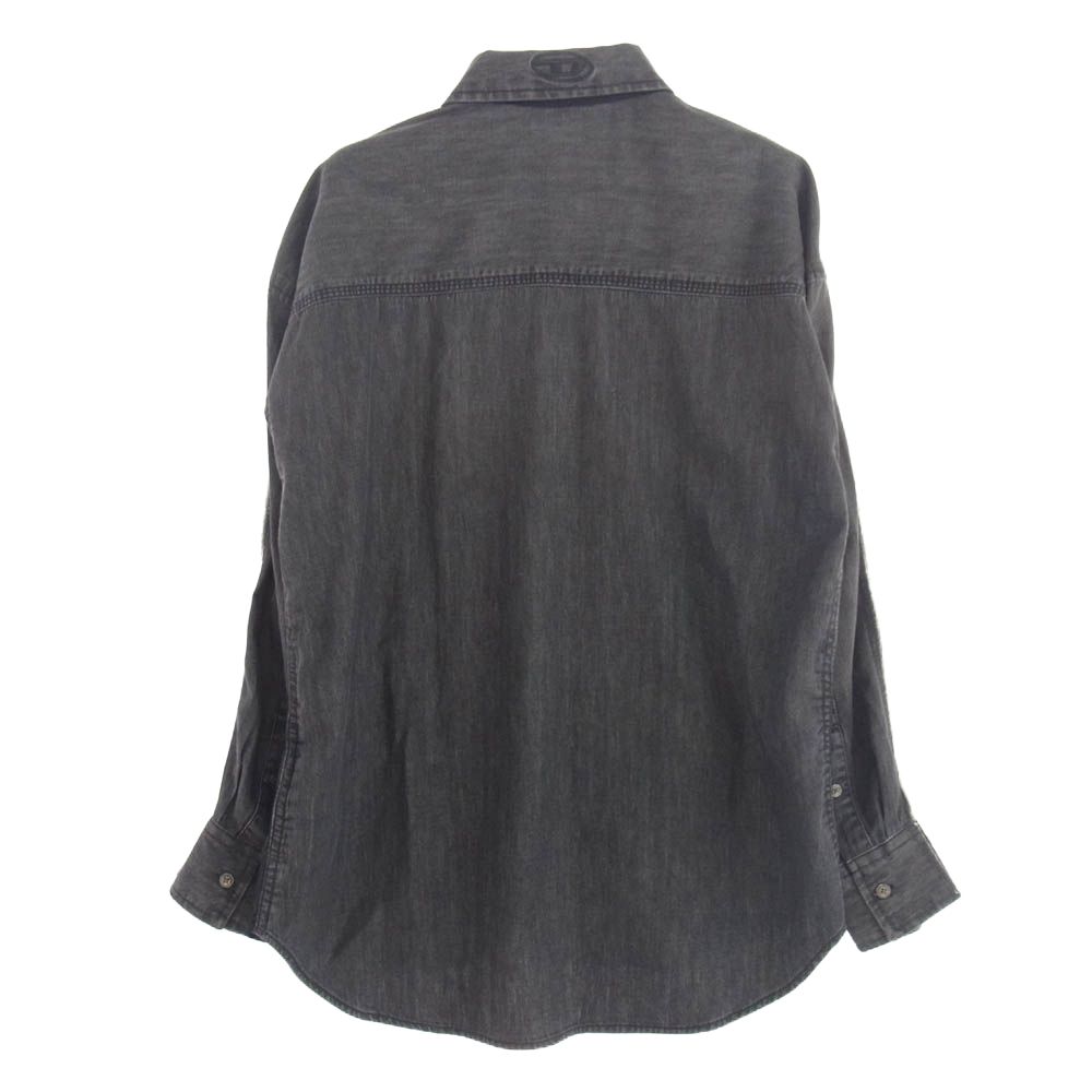 DIESEL ディーゼル S-DOU-DNM-FL S-DOU-DNM-FL デニム 切替 レーヨン 長袖 シャツ ブラック系 グレー系 38【美品】【中古】 DIESEL ディーゼル S-DOU-DNM-FL S-DOU-DNM-FL デニム 切替 レーヨン