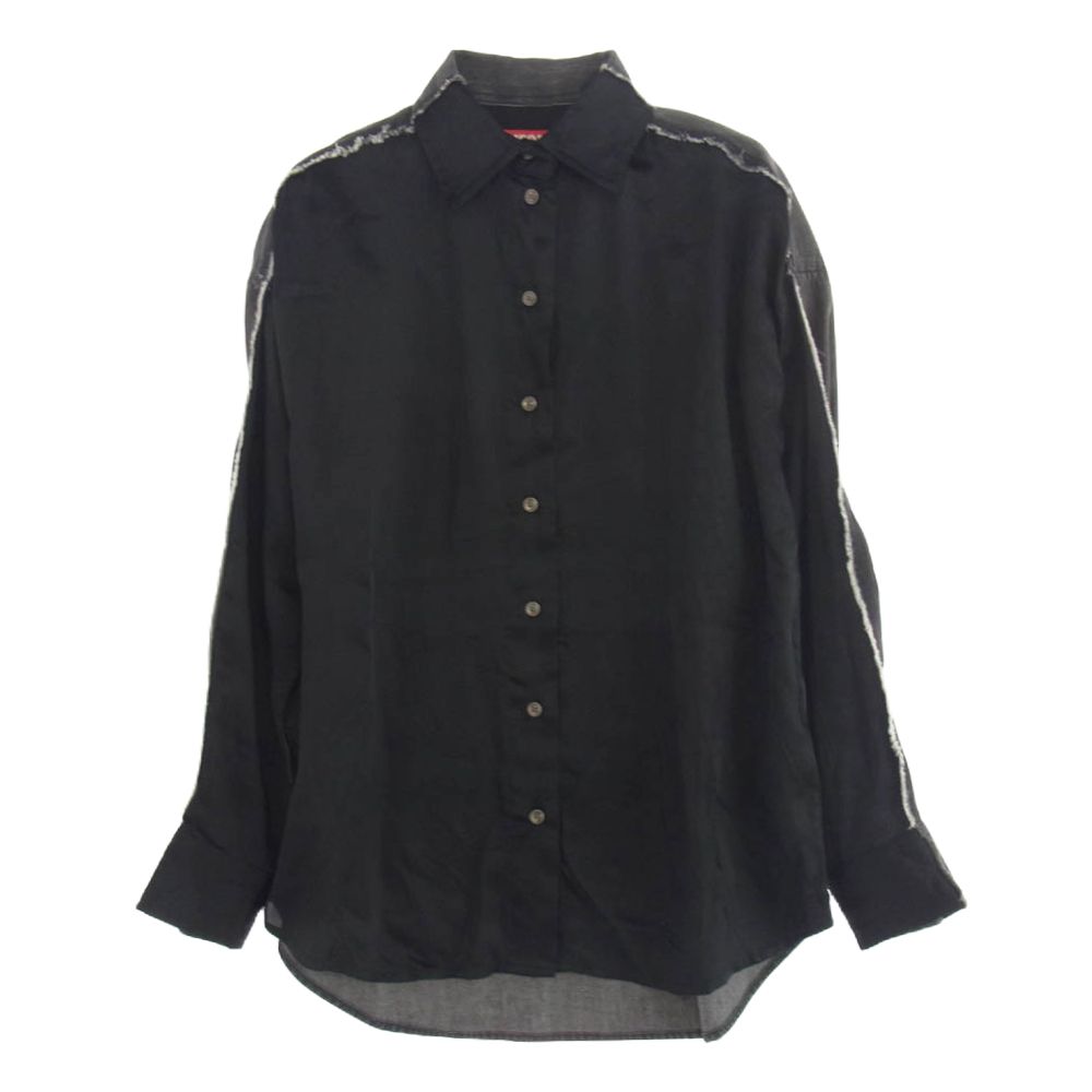 DIESEL ディーゼル S-DOU-DNM-FL S-DOU-DNM-FL デニム 切替 レーヨン 長袖 シャツ ブラック系 グレー系 38【美品】【中古】 DIESEL ディーゼル S-DOU-DNM-FL S-DOU-DNM-FL デニム 切替 レーヨン