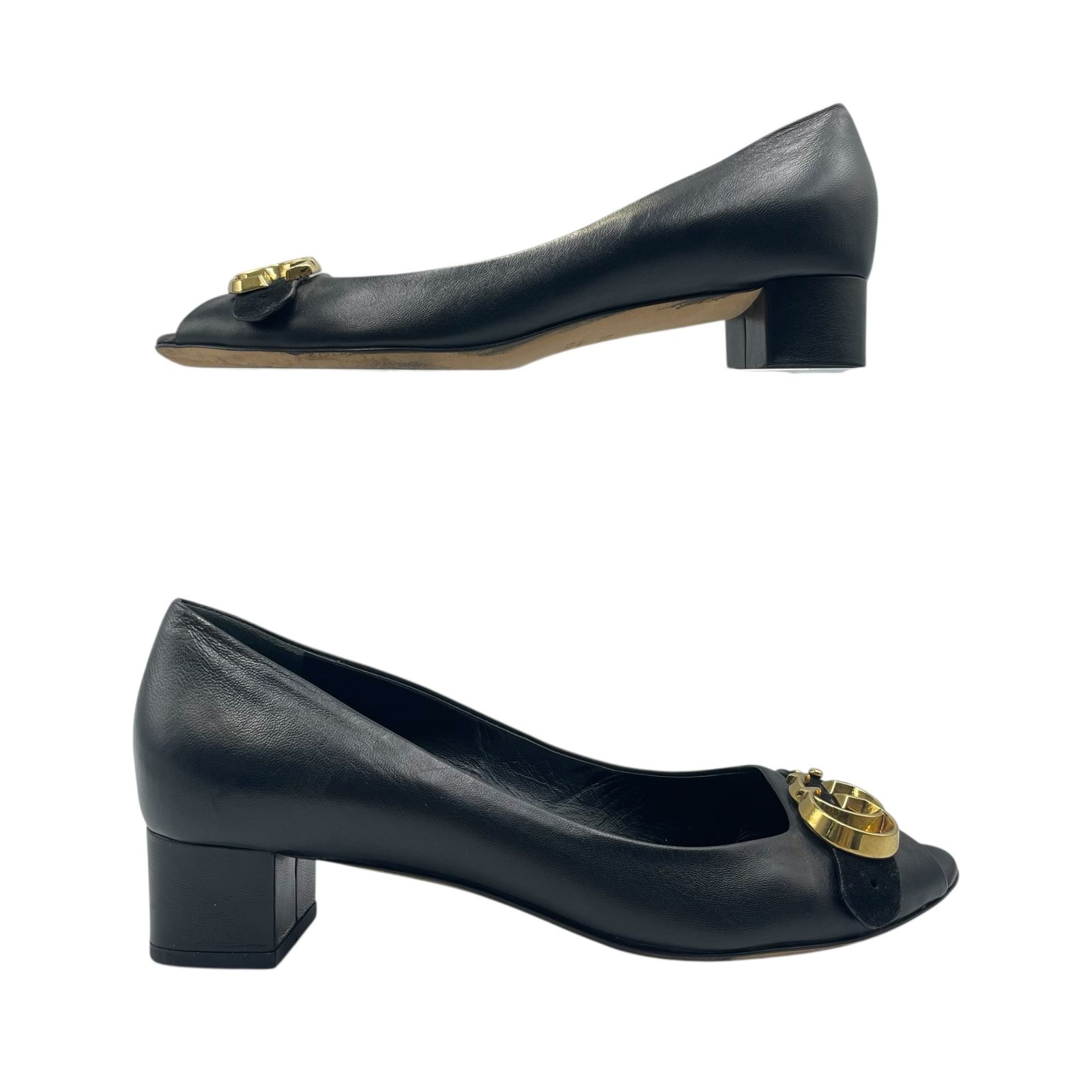 極美品 GUCCI オンライン グッチ パンプス レザー GGロゴ 金具