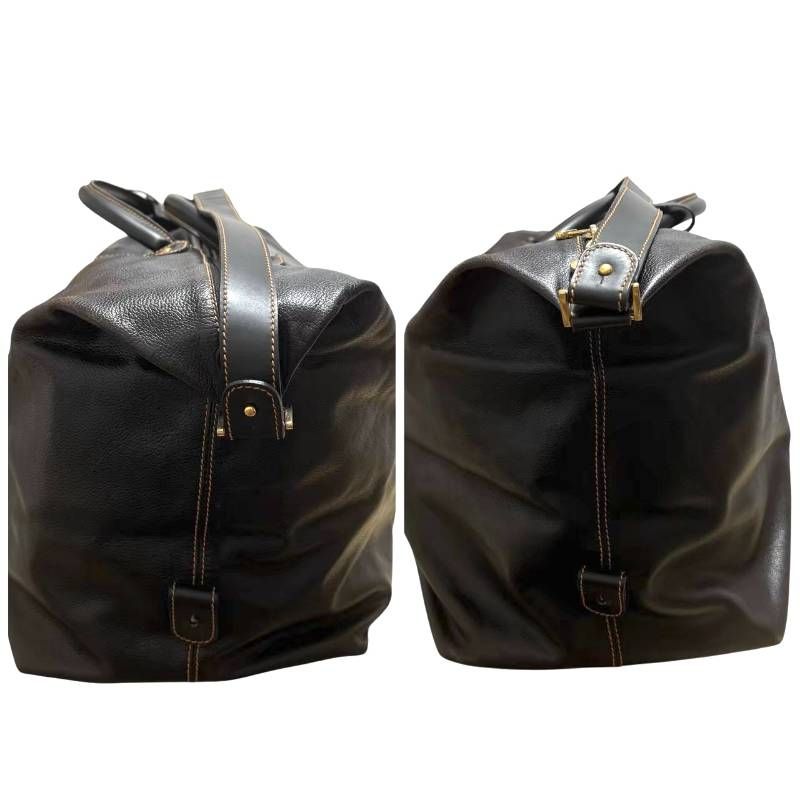 Dunhill ボストンバッグ　レザー　ゴールド金具　大容量 ブラック dunhill ダンヒル☆トートバッグ ボストンバッグ 2way 斜め掛け 肩掛け