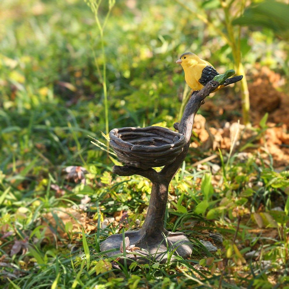 オブジェ 置物 ガーデンオーナメント 小鳥と鳥の巣 ガーデニング 庭