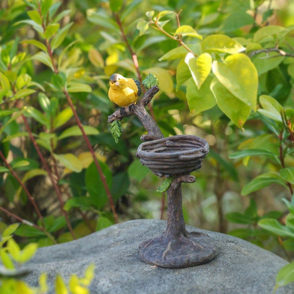オブジェ 置物 ガーデンオーナメント 小鳥と鳥の巣 ガーデニング 庭