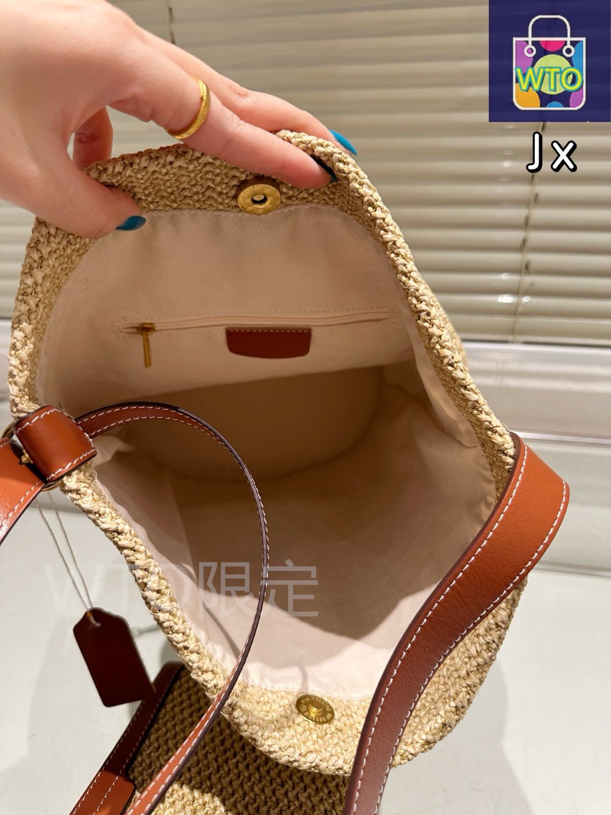 【新品未使用】Lauren Ralph Lauren ラフィアバッグ 今日特価】Ralph Lauren Raffia Woven Bucket Bag ～ラフィア編み