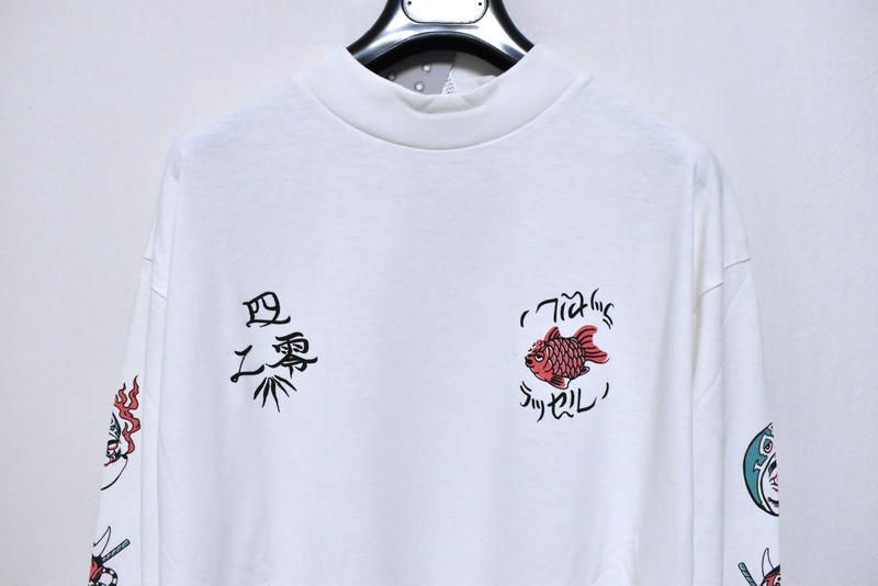 ラッセルノ ゴルフ オバケ プリント モックネック ロングスリーブ ブラック 4 新品 ラッセルノ ゴルフ オバケ プリント モックネック ロングスリーブ