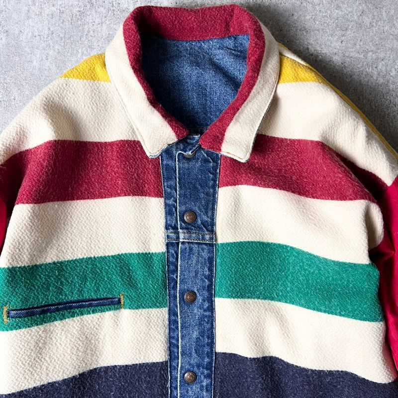 希少 90s USA製 Levis 70617 0291 リバーシブル デニム ジャケット L 