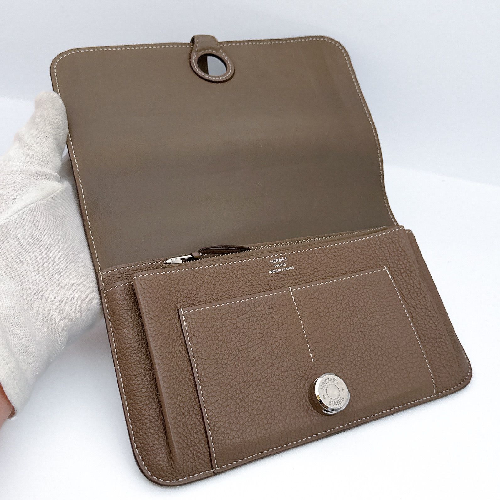 新品同様✨エルメス✨ドゴン GM デュオ エトゥープ 二つ折り 長財布 箱