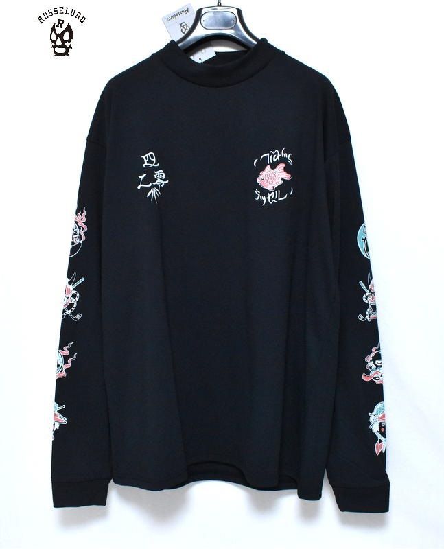 新品 ラッセルノ ゴルフ オバケ プリント モックネック ロングスリーブ