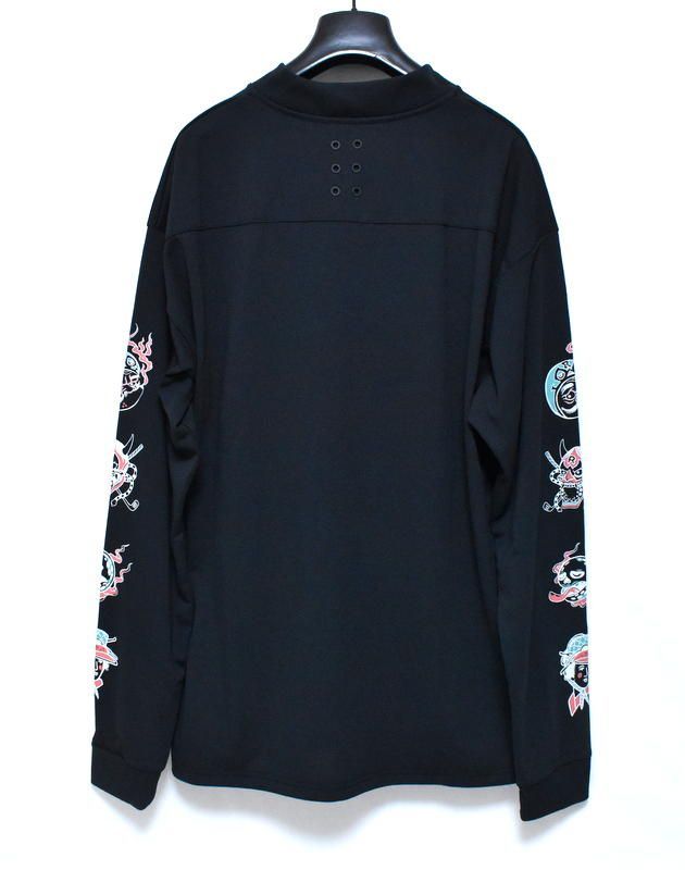 ラッセルノ ゴルフ オバケ プリント モックネック ロングスリーブ ブラック 6 新品 ラッセルノ ゴルフ オバケ プリント モックネック ロングスリーブ