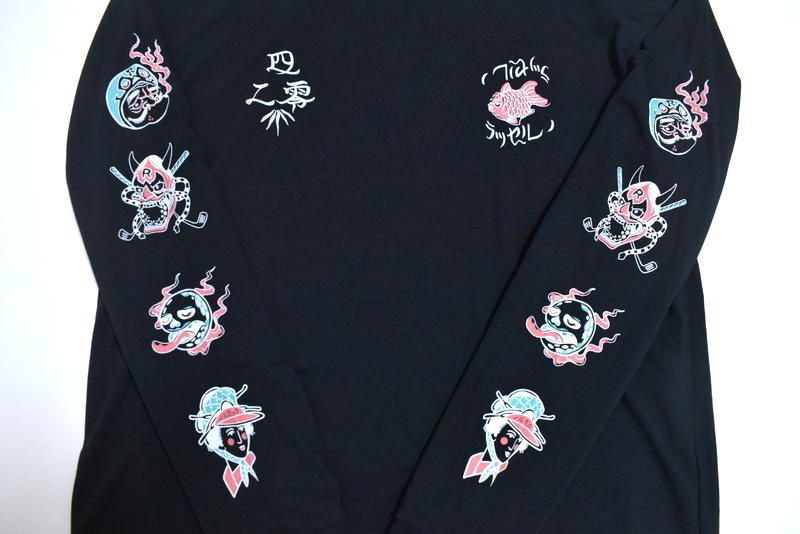 ラッセルノ ゴルフ オバケ プリント モックネック ロングスリーブ ブラック 6 新品 ラッセルノ ゴルフ オバケ プリント モックネック ロングスリーブ