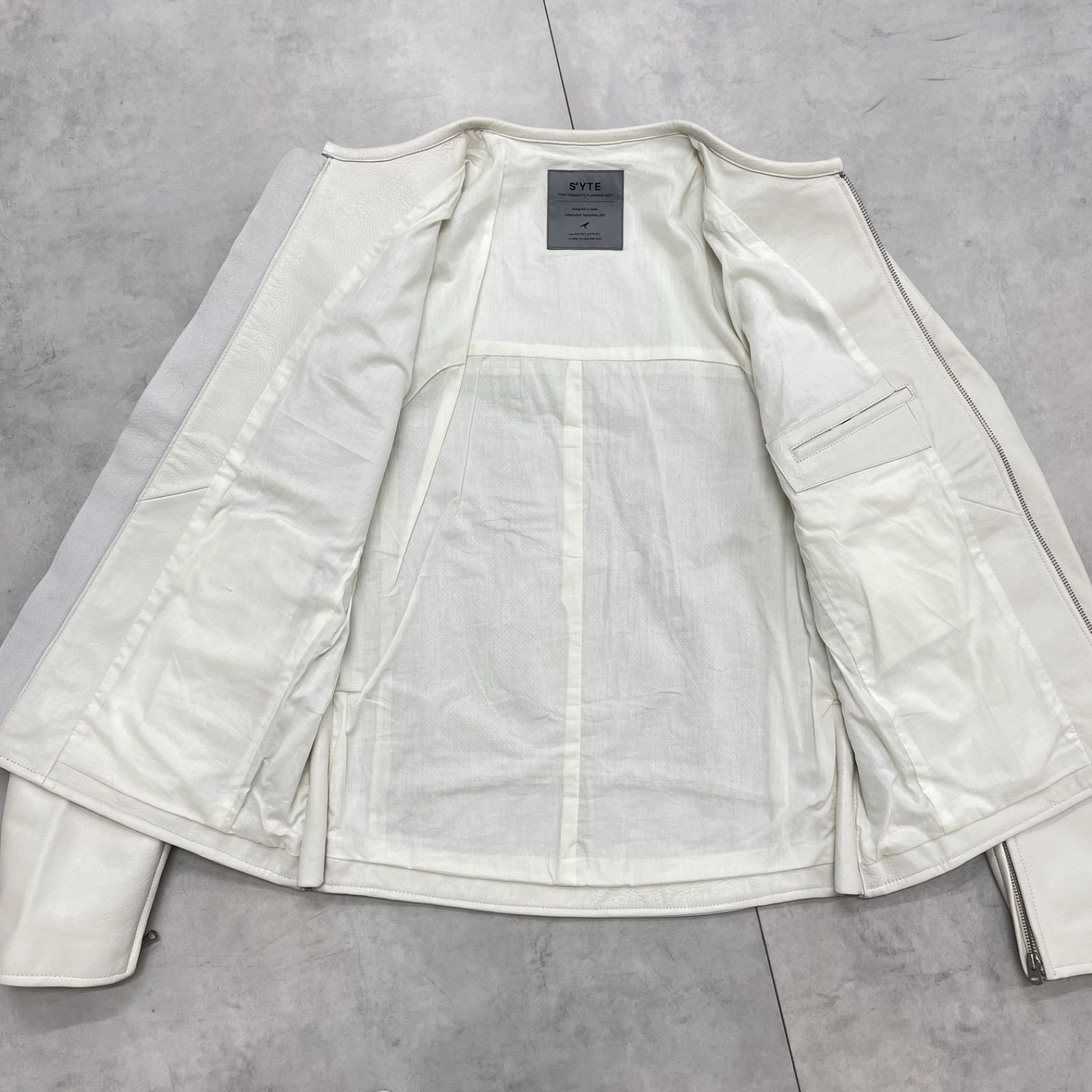 S'YTE サイト ヨウジヤマモト レザージャケット ノーカラー 羊革