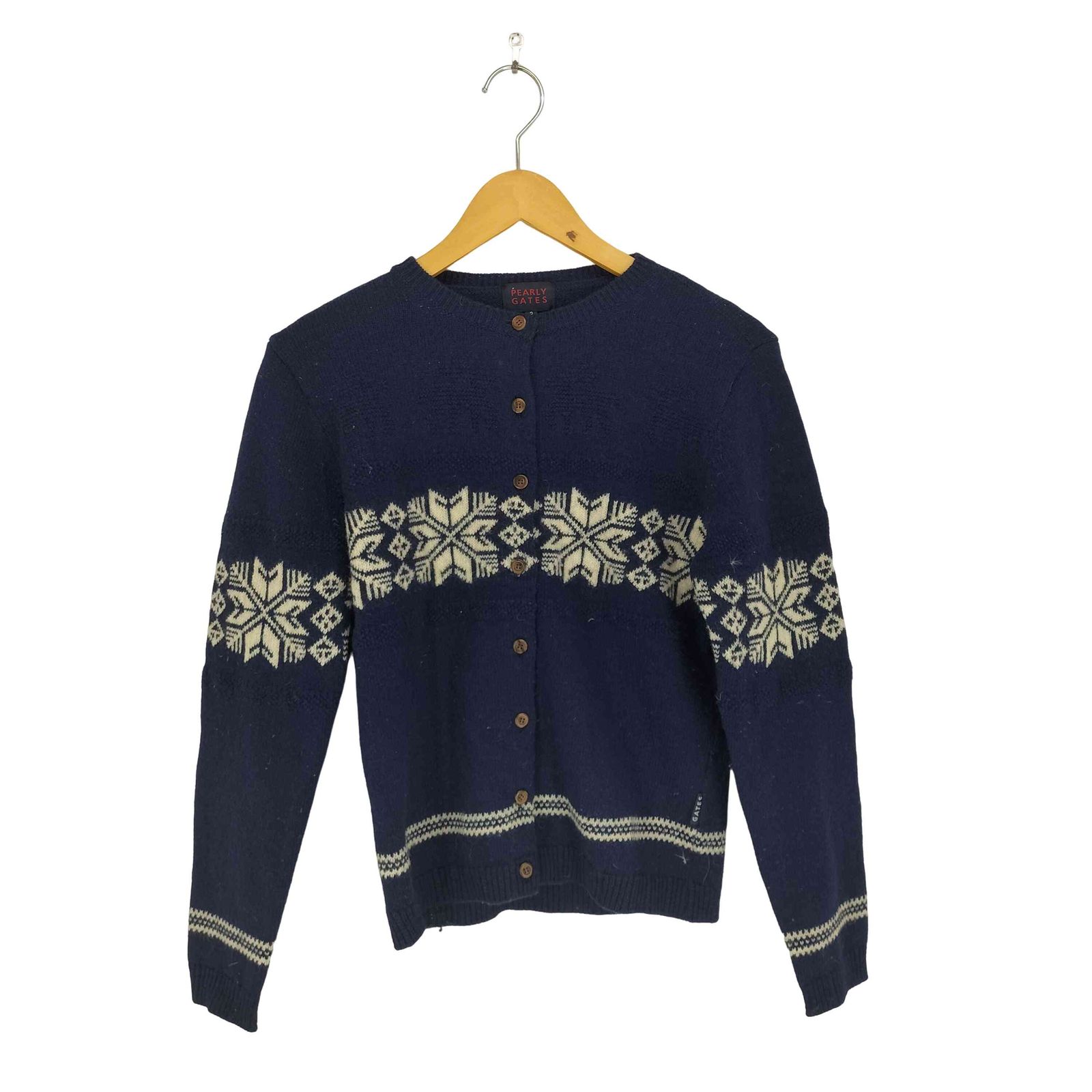 パーリーゲイツ PEARLY GATES ノルディック柄カーディガン レディース