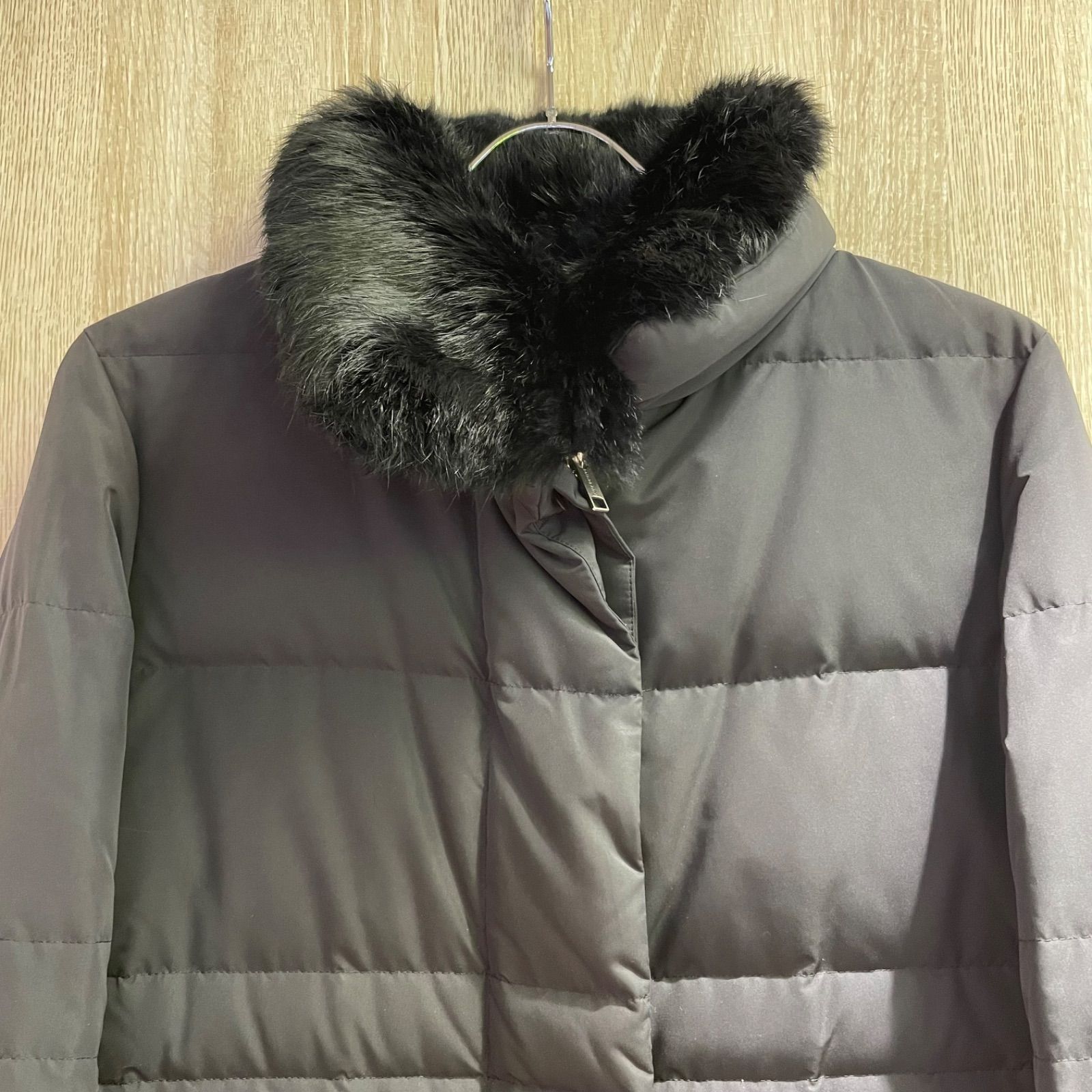 BURBERRY ダウンジャケット フェイクファー ブラック 裏ノバチェック