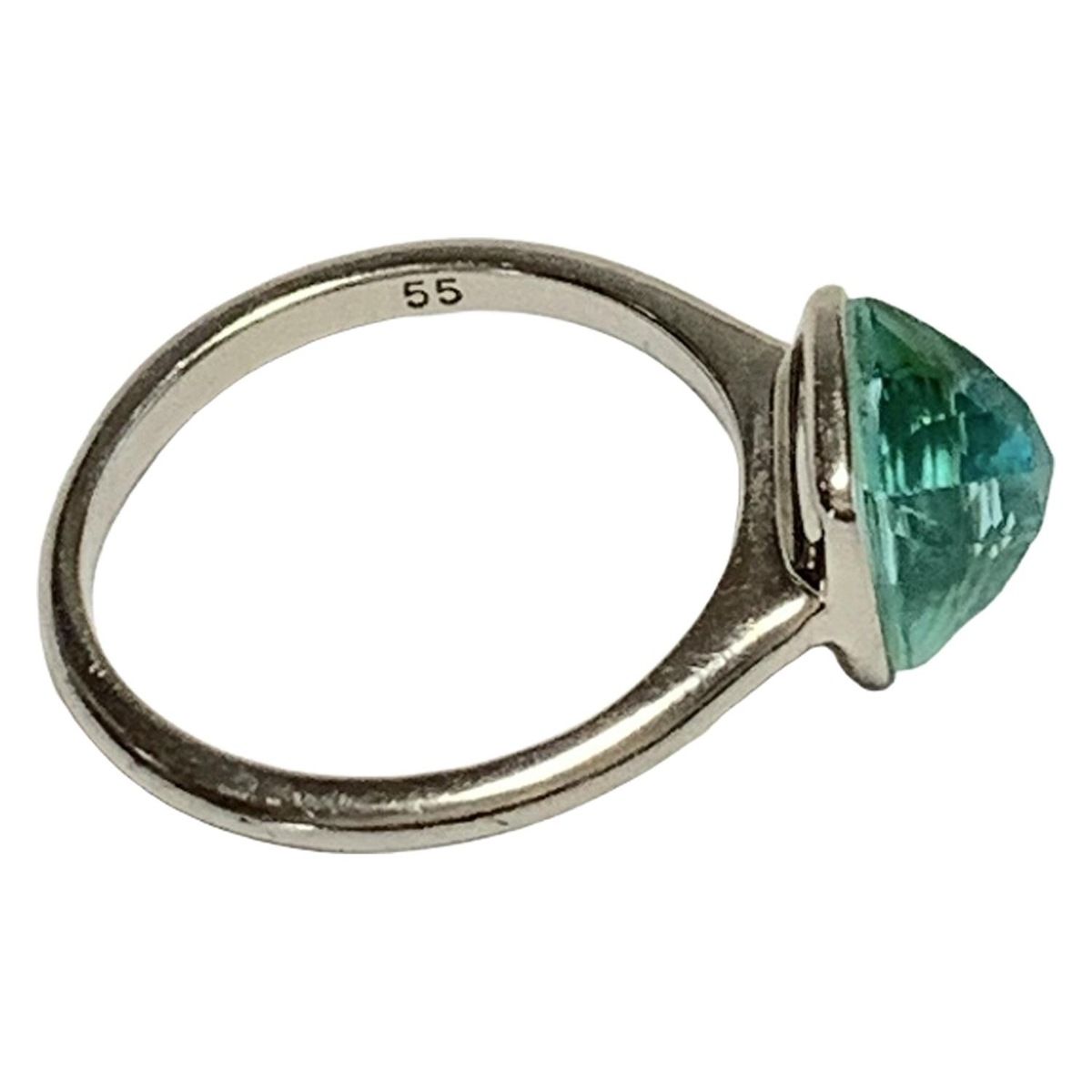 SWAROVSKI(スワロフスキー) リング 55 - シルバー×グリーン - メルカリ