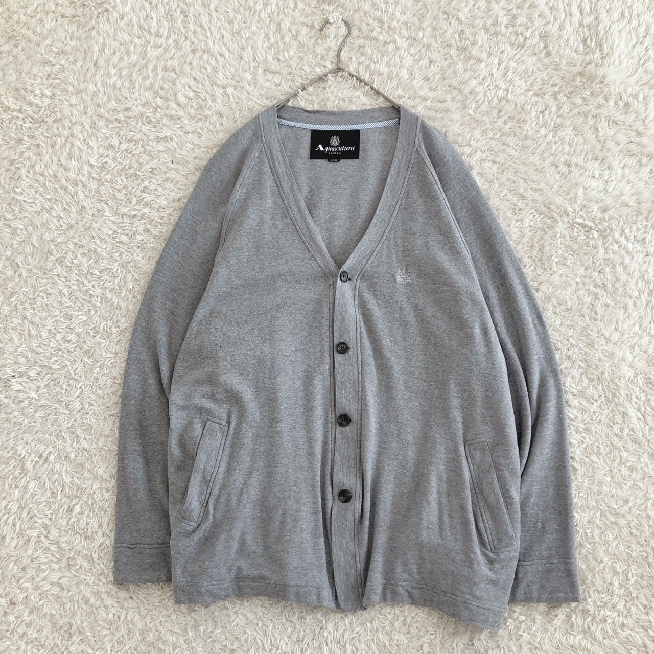 アクアスキュータム　カーディガン Aquascutum アクアスキュータム カシミヤ100% カーディガン