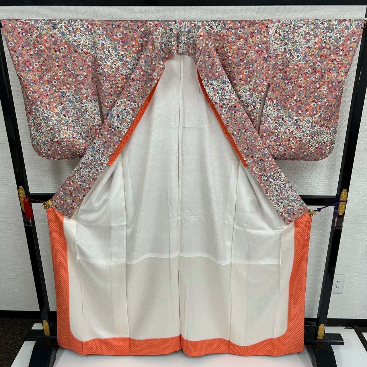 小紋 裄66 華やか 細かな染め 正絹 着物 MK-1369 - メルカリ