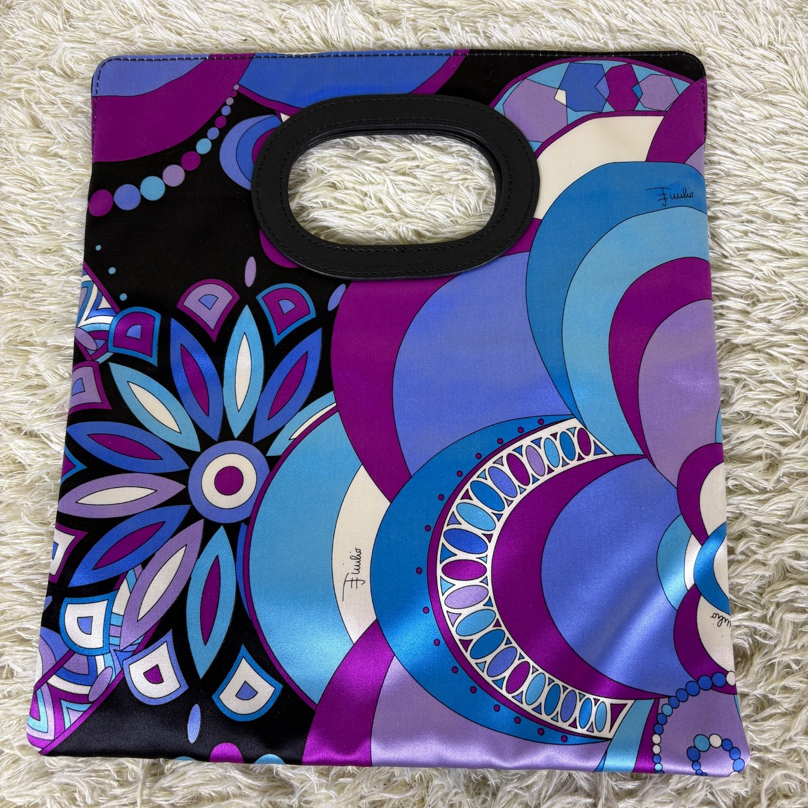 エミリオプッチ クラッチ ハンドバッグ シルク 総柄 イタリア製 保存袋