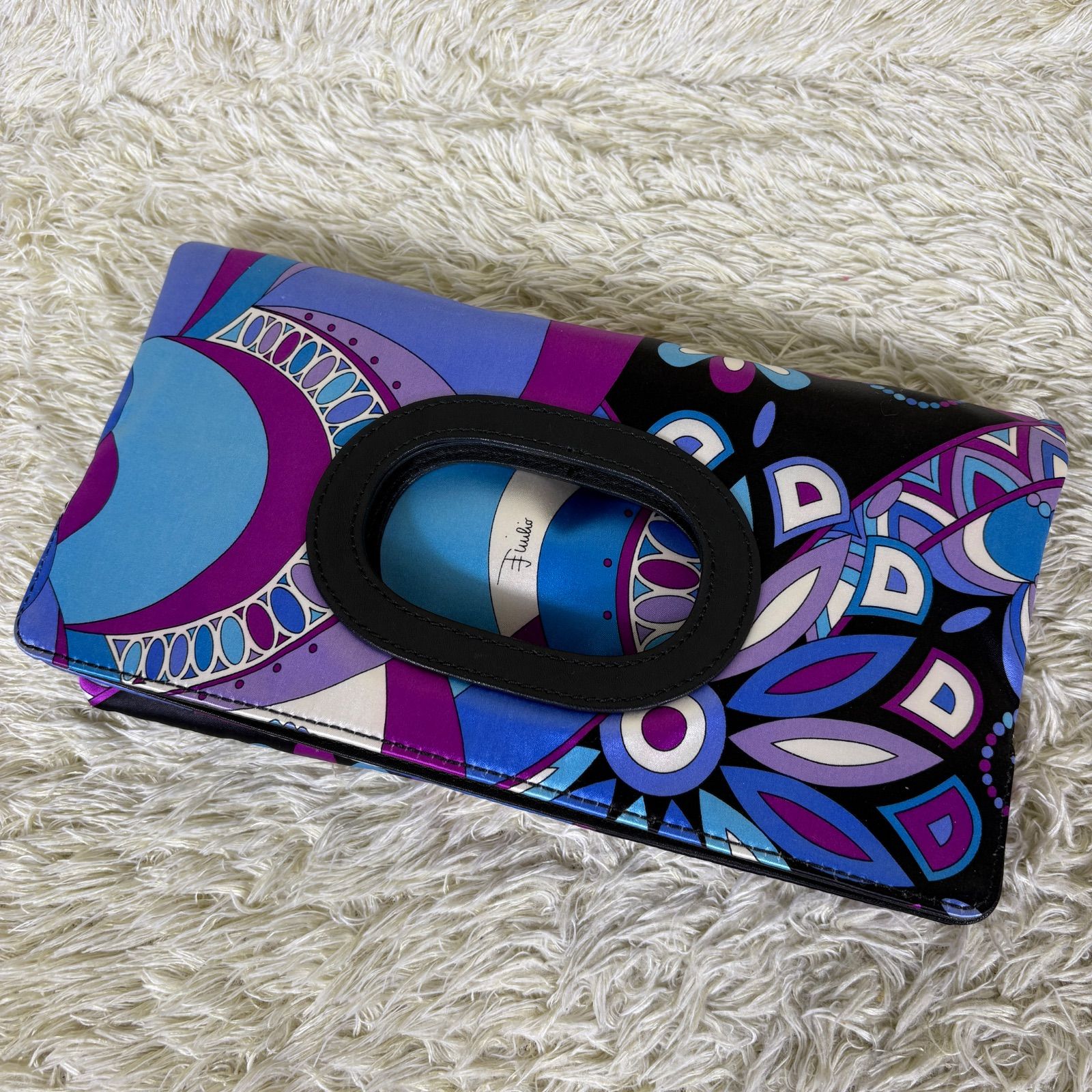 エミリオプッチ クラッチ ハンドバッグ シルク 総柄 イタリア製 保存袋