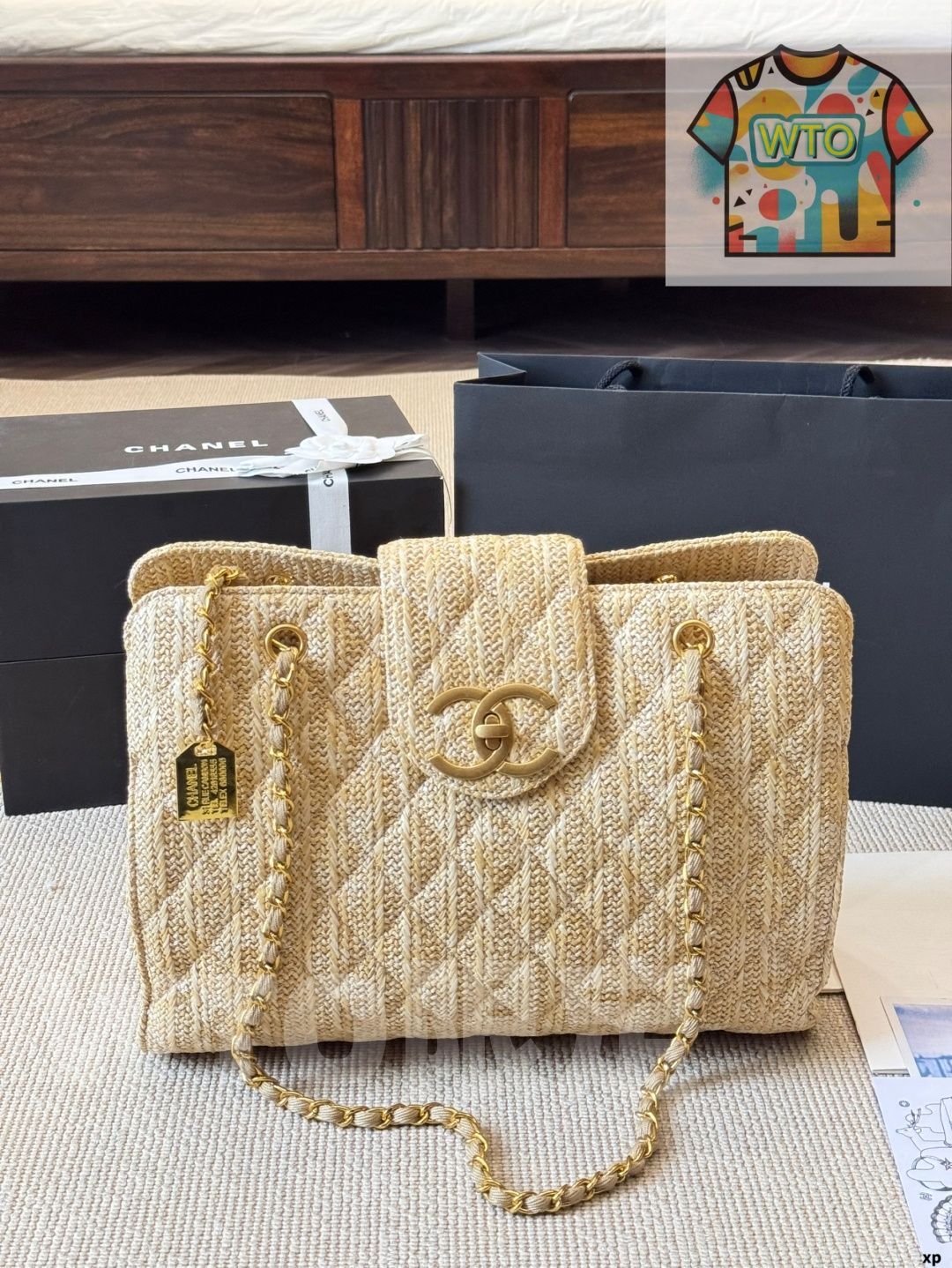 今日特価】Chanel シャネル ラフィア編み トートバッグ シリーズ 高百